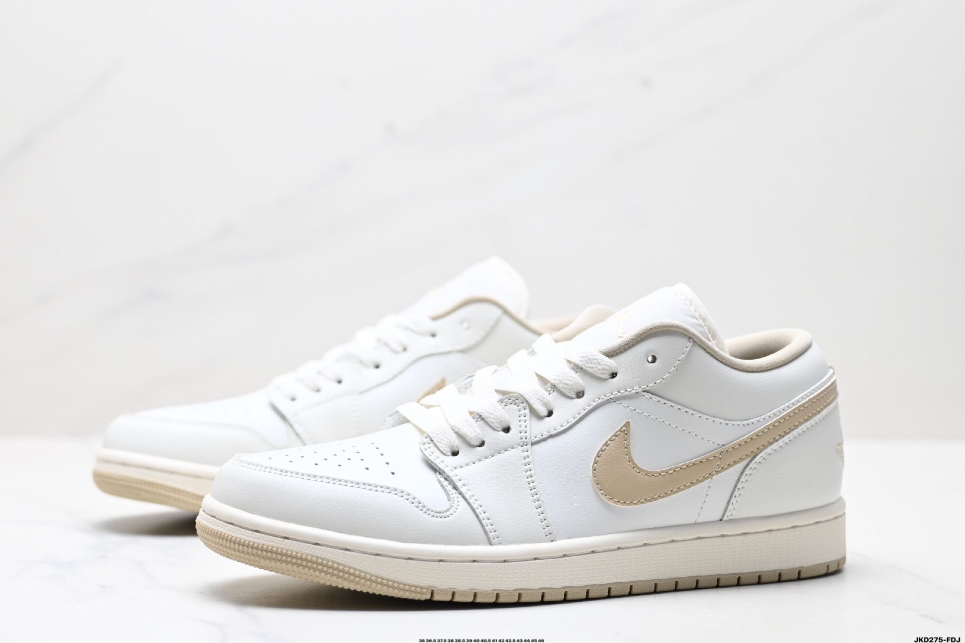 Nike Air Jordan 1 Low White/Tan Leather Casual Shoes DC0774-112 5 i1746031772351 1898 0 3