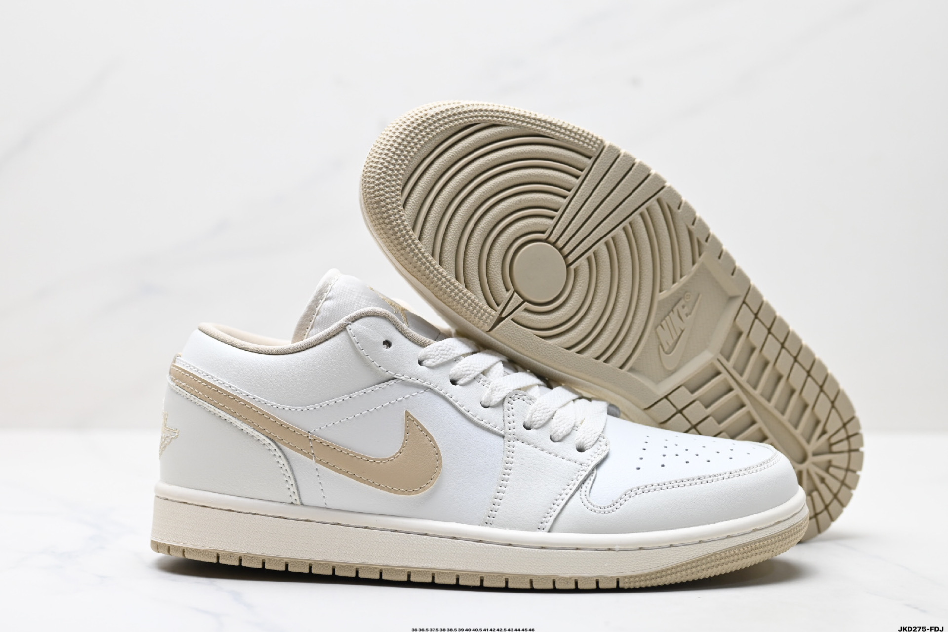 Nike Air Jordan 1 Low White/Tan Leather Casual Shoes DC0774-112 6 i1746031773481 5898 0 4