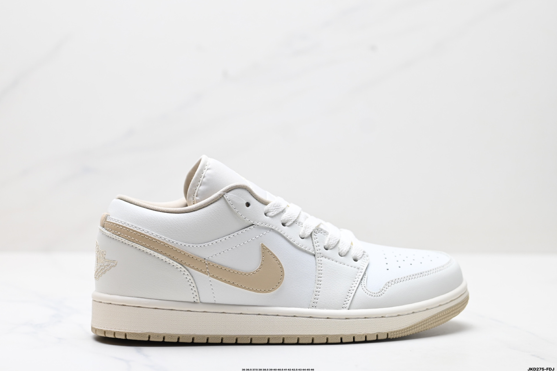 Nike Air Jordan 1 Low White/Tan Leather Casual Shoes DC0774-112 2 i1746031773482 7431 0 0