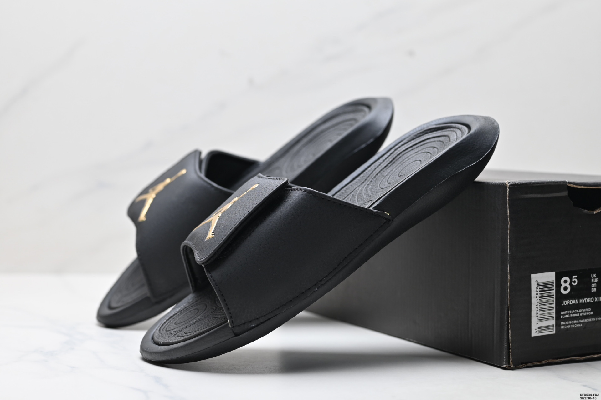 Nike Air Jordan Hydro XIII Retro BG Black/White Adjustable Strap Slides 4 i1746032150697 1332 0 4