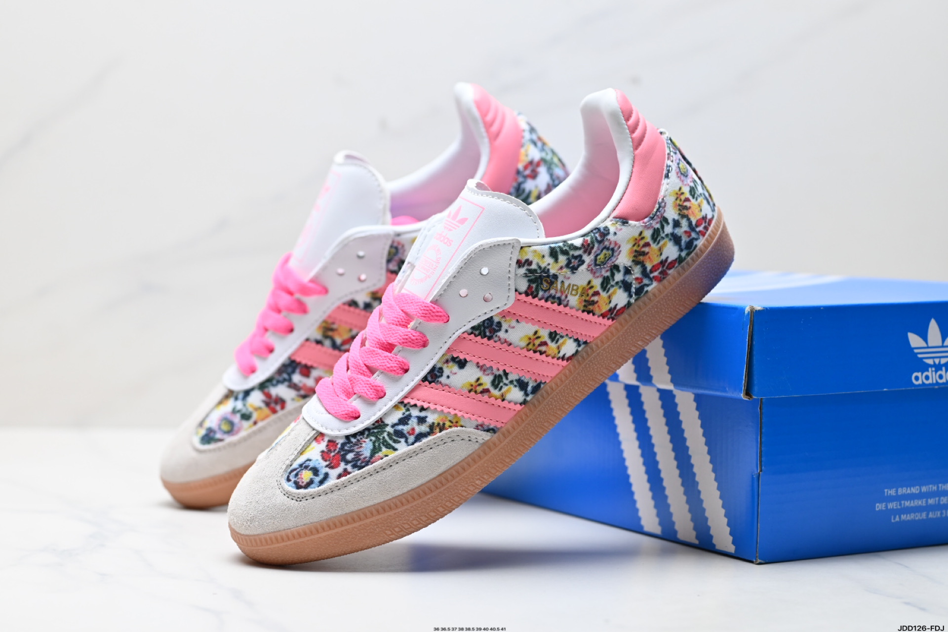 Adidas Gazelle Floral Print Low-Top Sneakers - Retro Style, Casual Comfort 9 i1746032840413 5088 0 7