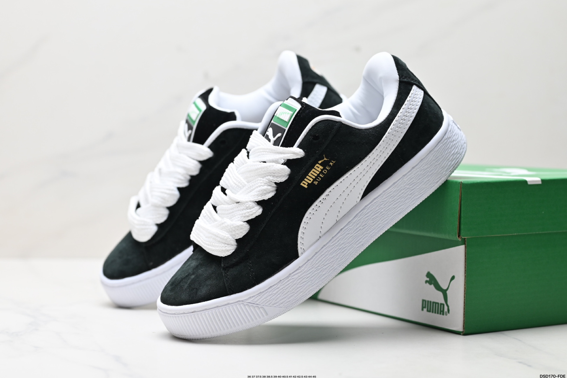 Puma Suede XL Retro Low-Top Anti-Skid Sneakers, Black/White - Size 395205-02 2 i1746201514302 5014 0 7