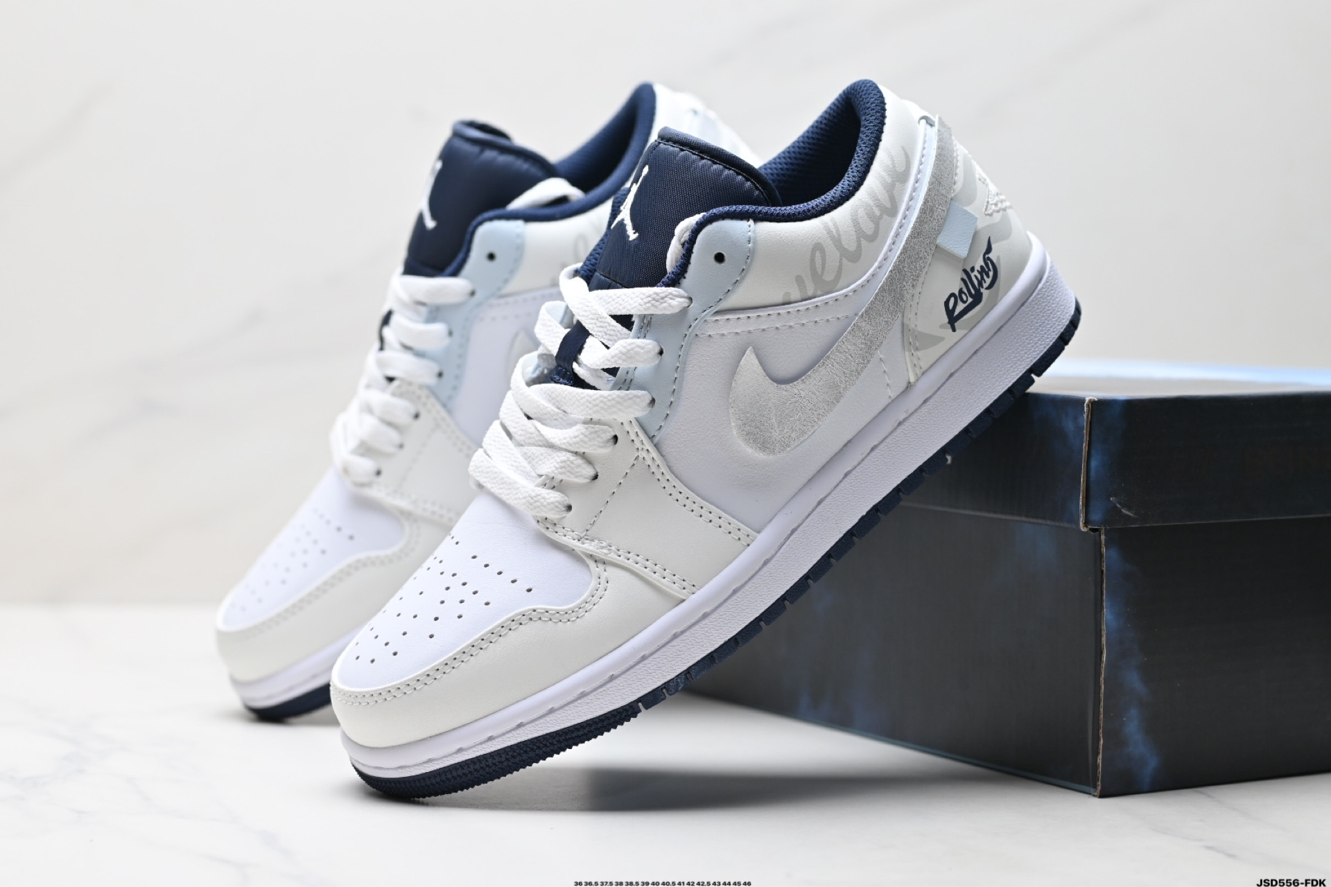 Nike Air Jordan 1 Low White/Navy Casual Sneakers - Premium Leather Comfort 9 i1746289132799 9194 0 7