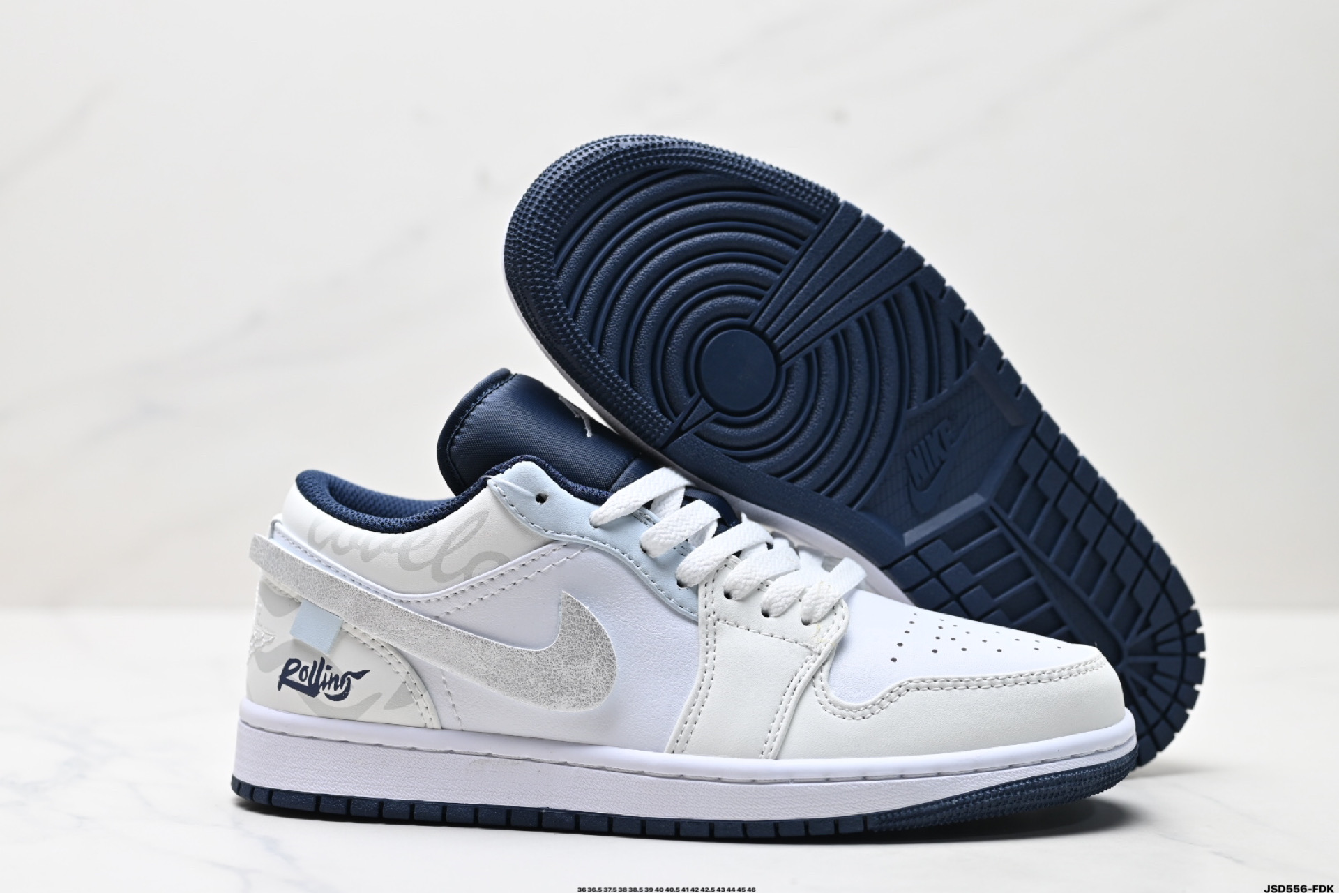 Nike Air Jordan 1 Low White/Navy Casual Sneakers - Premium Leather Comfort 6 i1746289132799 9599 0 4