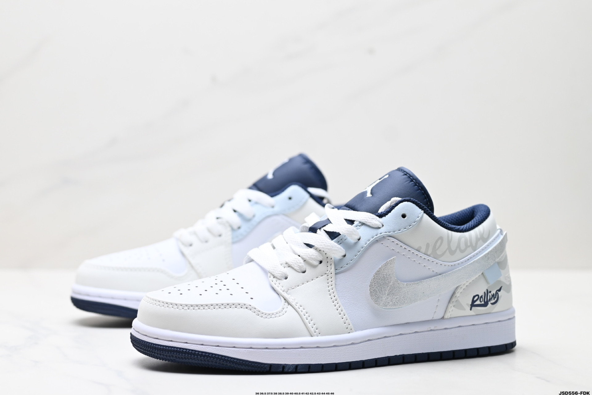 Nike Air Jordan 1 Low White/Navy Casual Sneakers - Premium Leather Comfort 5 i1746289132800 3195 0 3