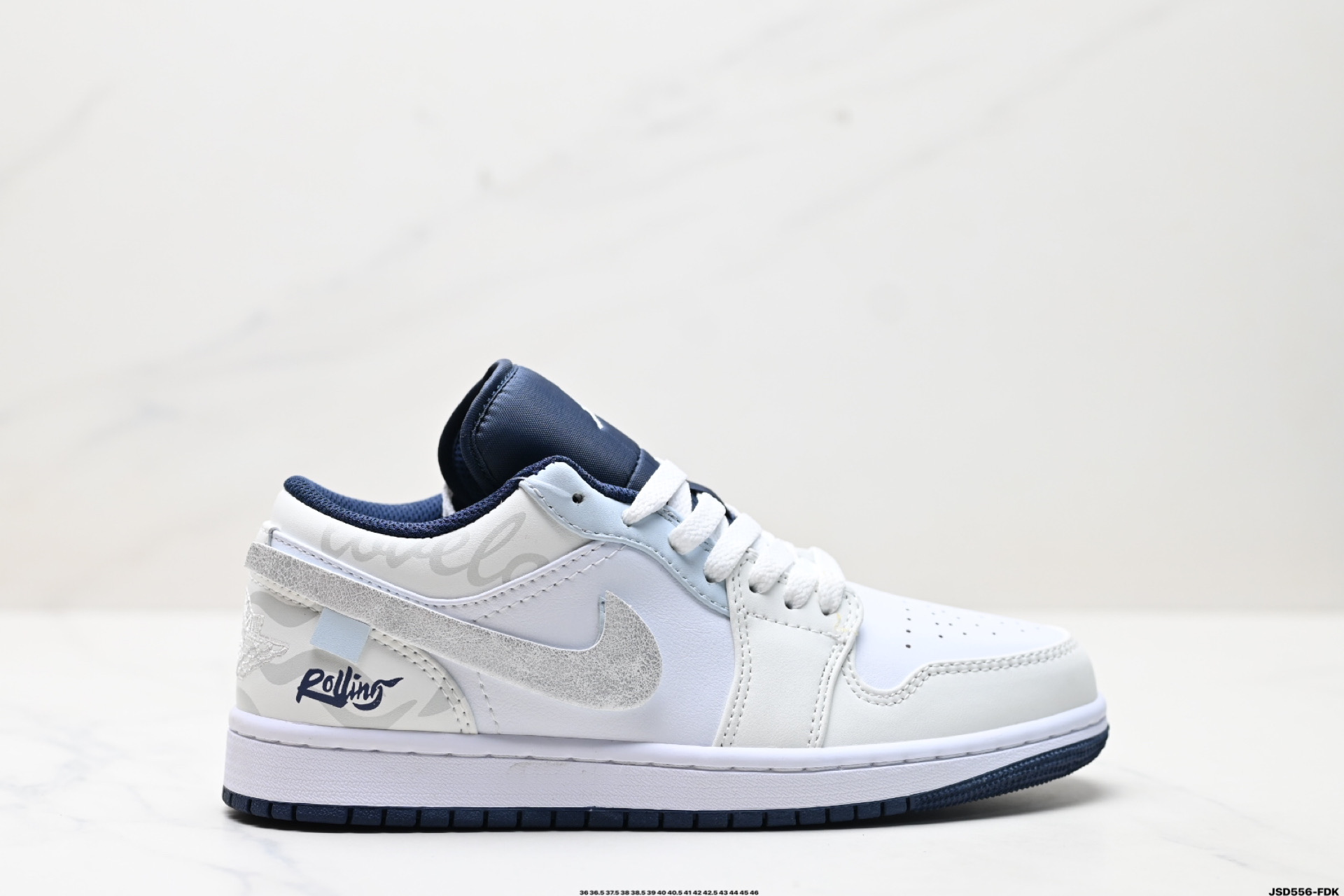 Nike Air Jordan 1 Low White/Navy Casual Sneakers - Premium Leather Comfort 2 i1746289132800 3429 0 0