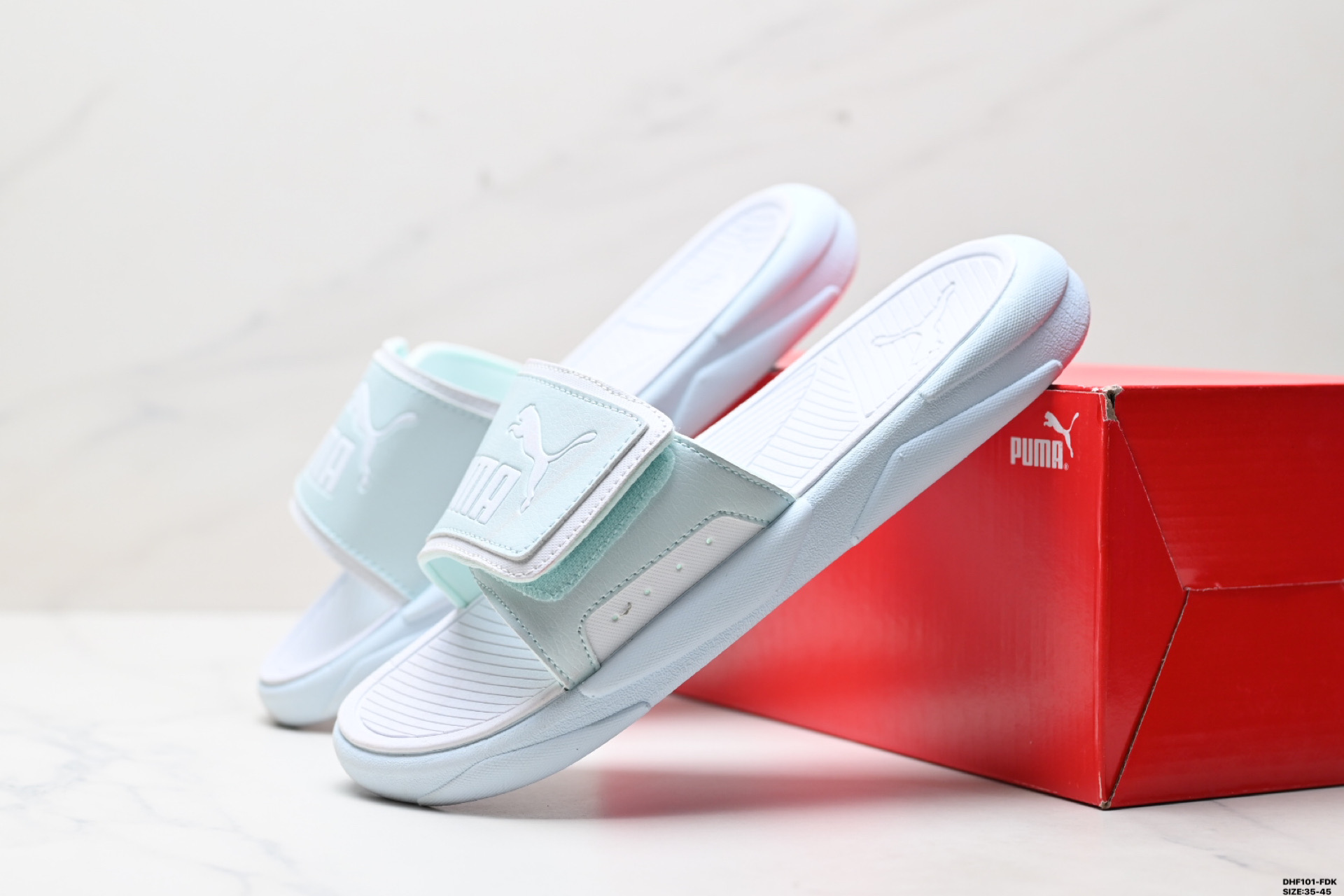 PUMA Royalcat Comfort Denim 彪马 魔术贴 舒适透气 橡胶底拖鞋 389154-01