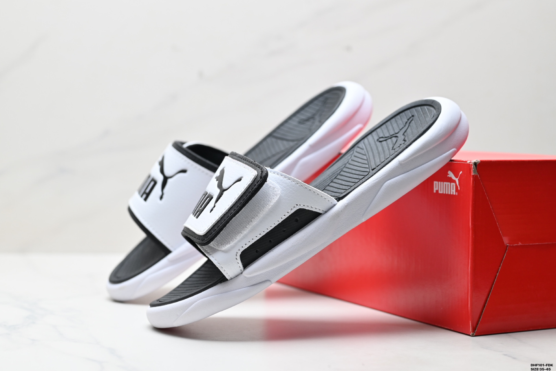 PUMA Royalcat Comfort Denim 彪马 魔术贴 舒适透气 橡胶底拖鞋 389154-01