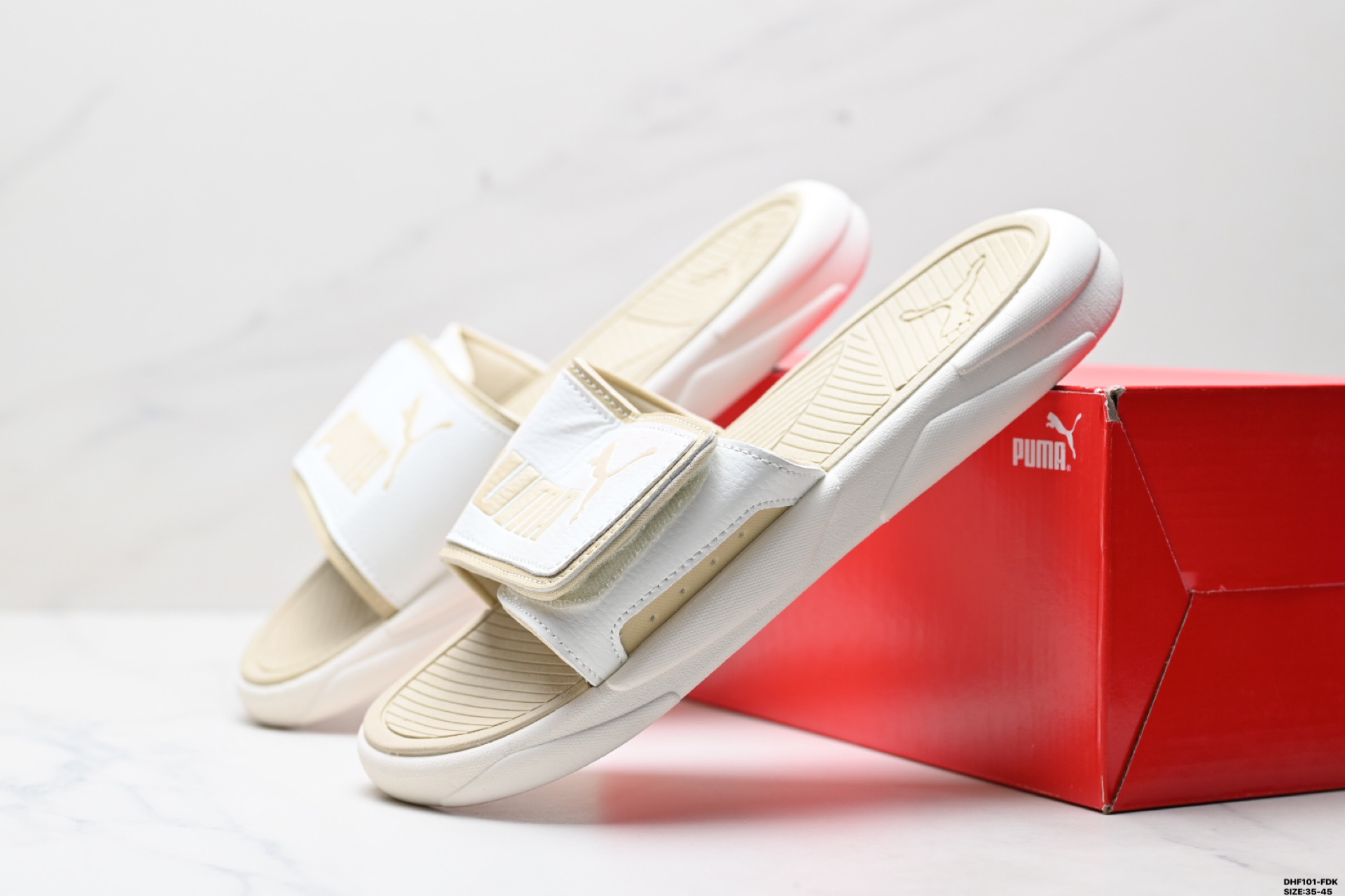 PUMA Royalcat Comfort Denim 彪马 魔术贴 舒适透气 橡胶底拖鞋 389154-01