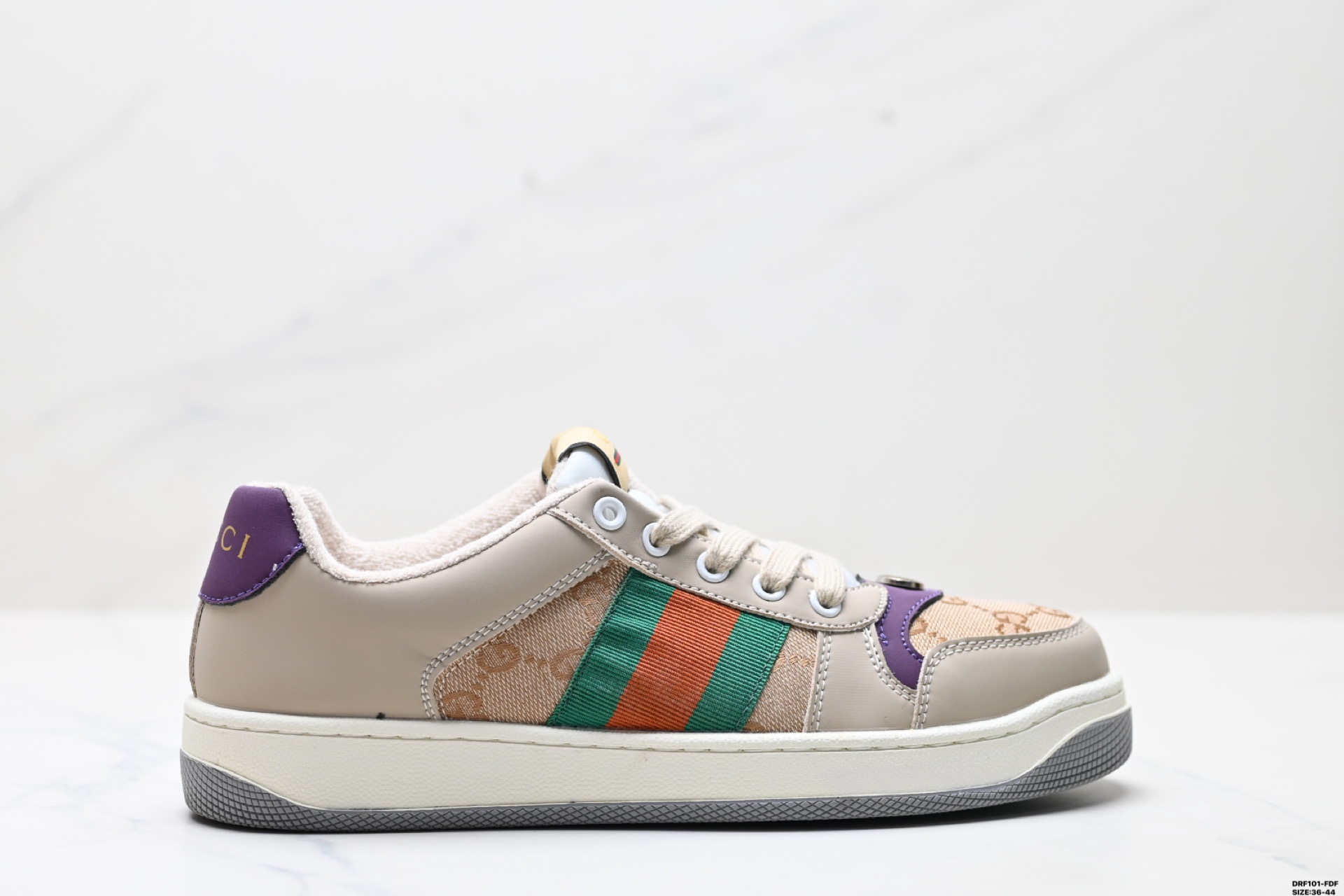 Gucci Distressed Screener Sneaker, Retro Style, Size 36-44, DRF101-FDF 2 i1746378058540 7360 0 0