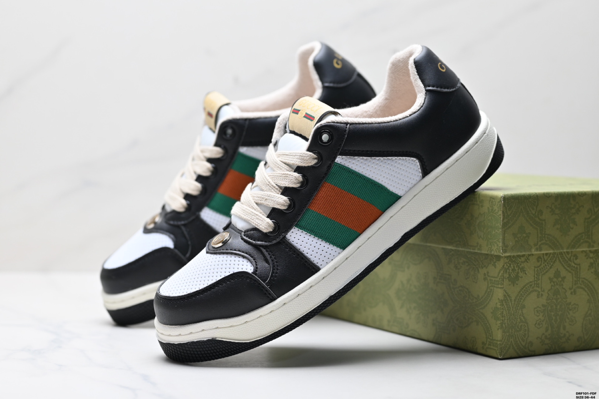 Gucci Distressed Screener Sneaker, Retro Style, Size 36-44, DRF101-FDF 6 i1746378087871 2246 0 7