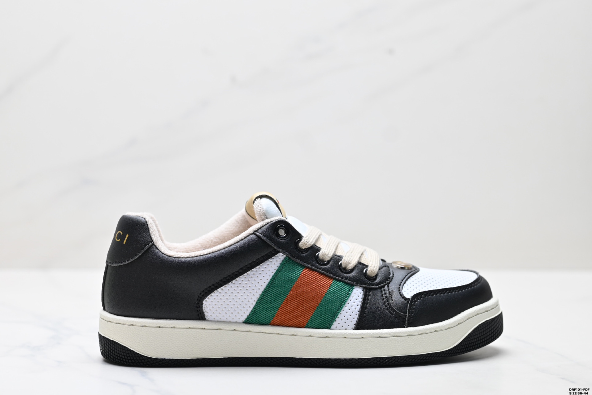 Gucci Distressed Screener Sneaker, Retro Style, Size 36-44, DRF101-FDF 5 i1746378087871 9658 0 0