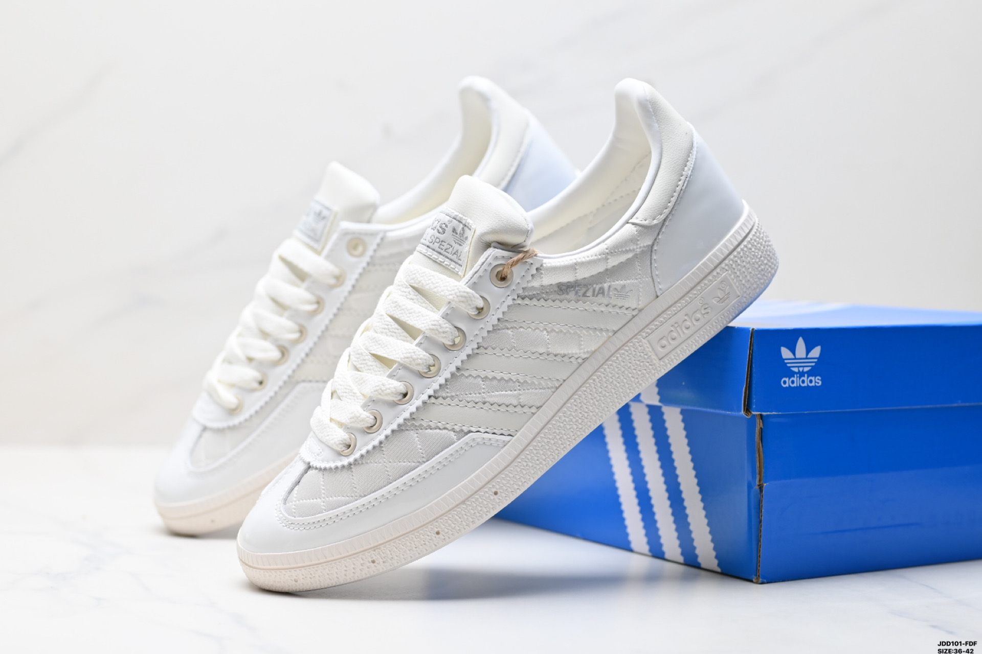 Adidas Handball Spezial Sneakers - Classic Retro Style, All-White Suede Leather 3 i1746378530367 3787 0 7