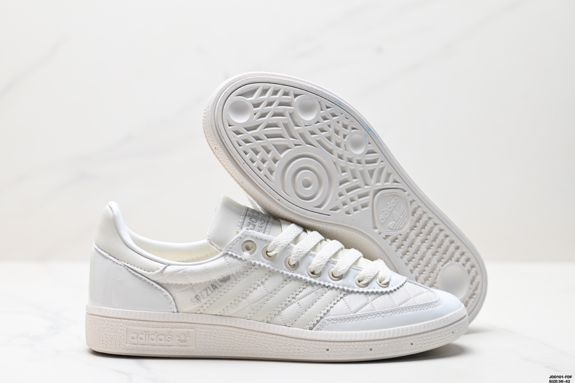 Adidas Handball Spezial Sneakers - Classic Retro Style, All-White Suede Leather 4 i1746378531191 3962 0 4