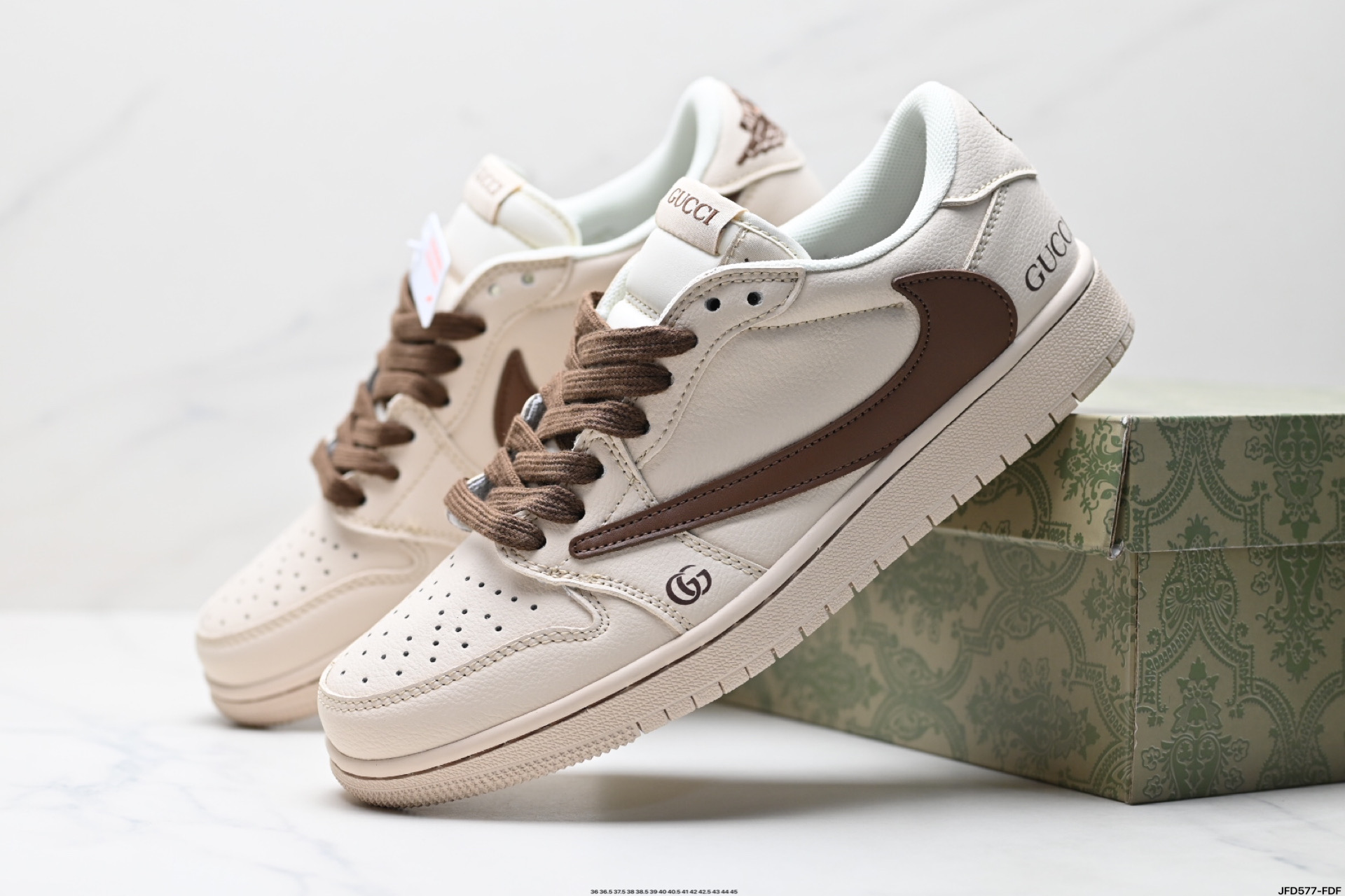 Givenchy Air Jordan 1 Low Blue Tan Leather Sneakers - Size 36-45 6 i1746378533025 6420 0 7