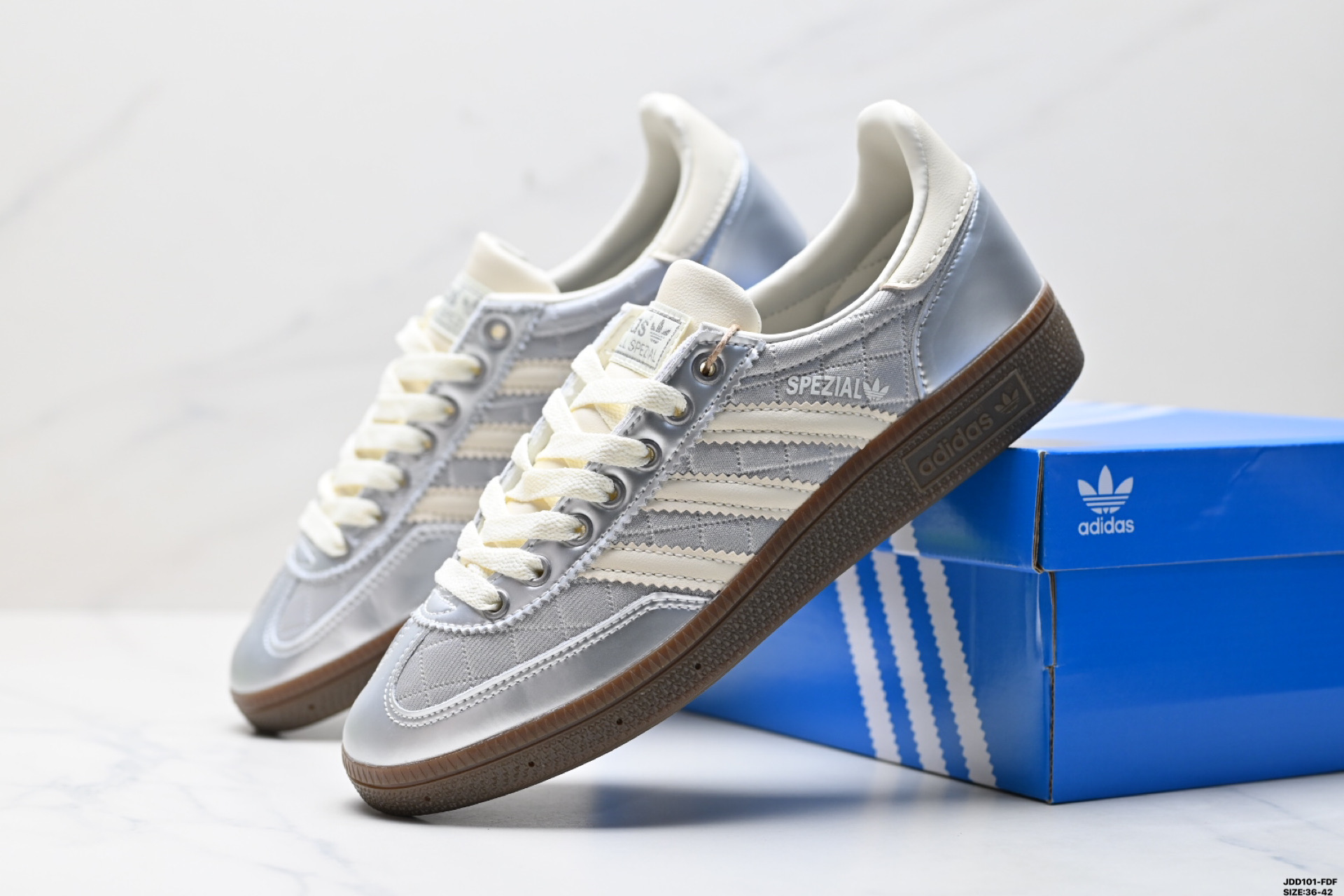 Adidas Handball Spezial Sneakers - Classic Retro Style, All-White Suede Leather 6 i1746378558955 8988 0 7