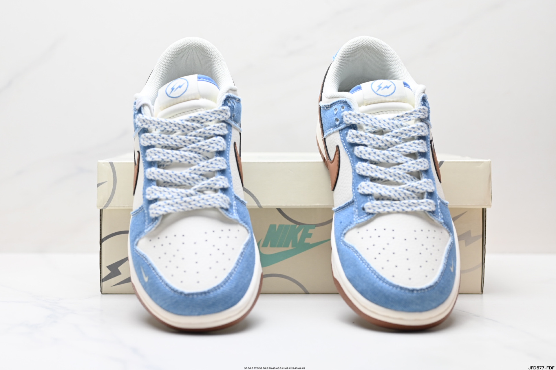 Nike Dunk Low Retro Casual Skateboarding Shoes - Light Blue/Brown 8 i1746378743953 1863 0 6