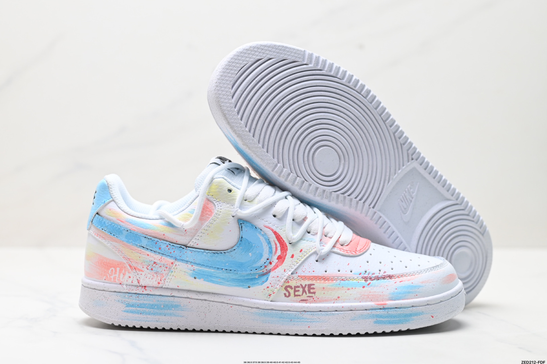 NIKE COURT VISION LO ‘DIY’定制 低帮百搭 透气休闲运动板鞋 DH2987-212