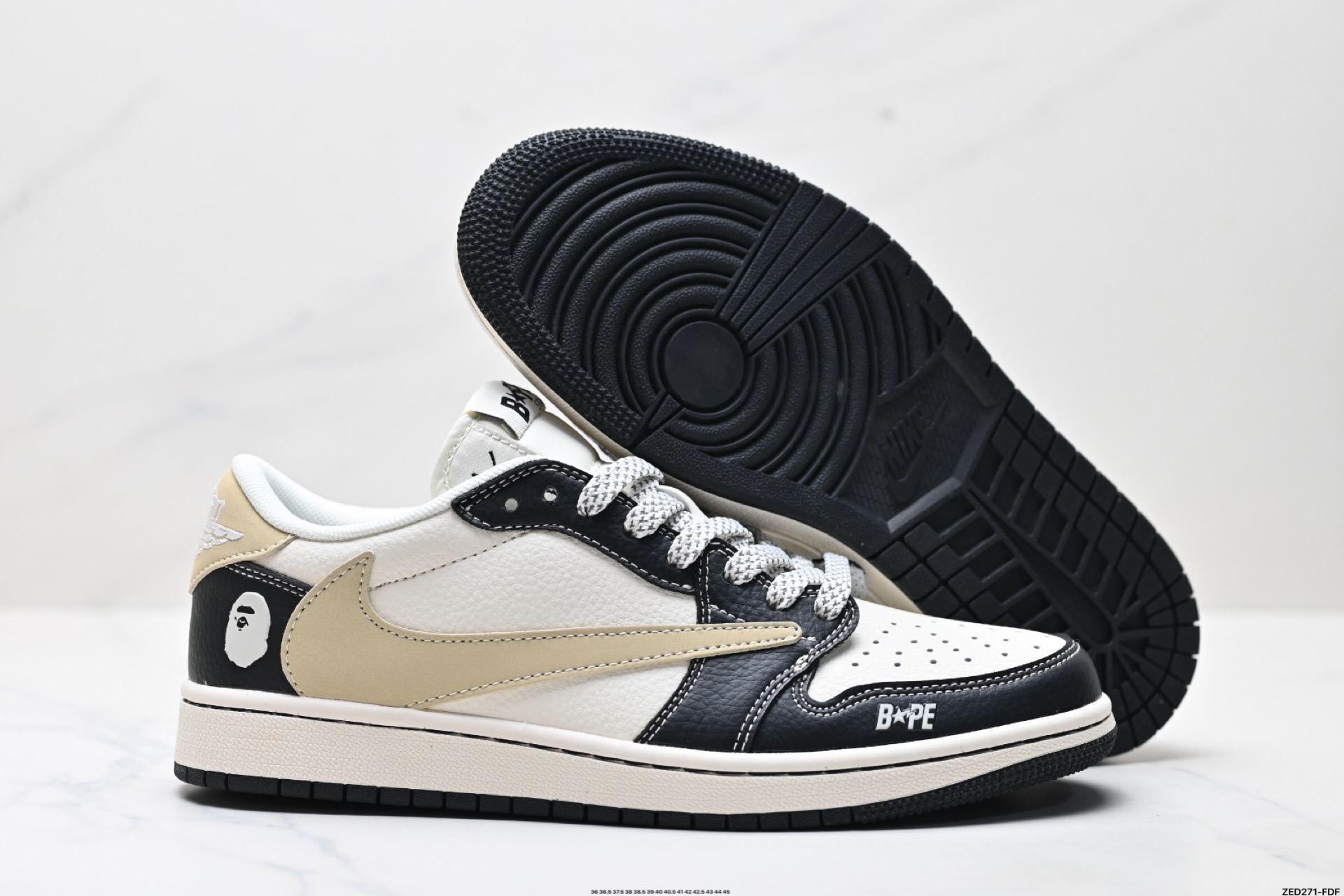 270 AJ1倒勾Travis Scott x Air Jordan 1 ” Reverse Mocha “ AJ1乔1 TS 闪电 联名倒钩 低帮文化篮球鞋 JJ2508-552