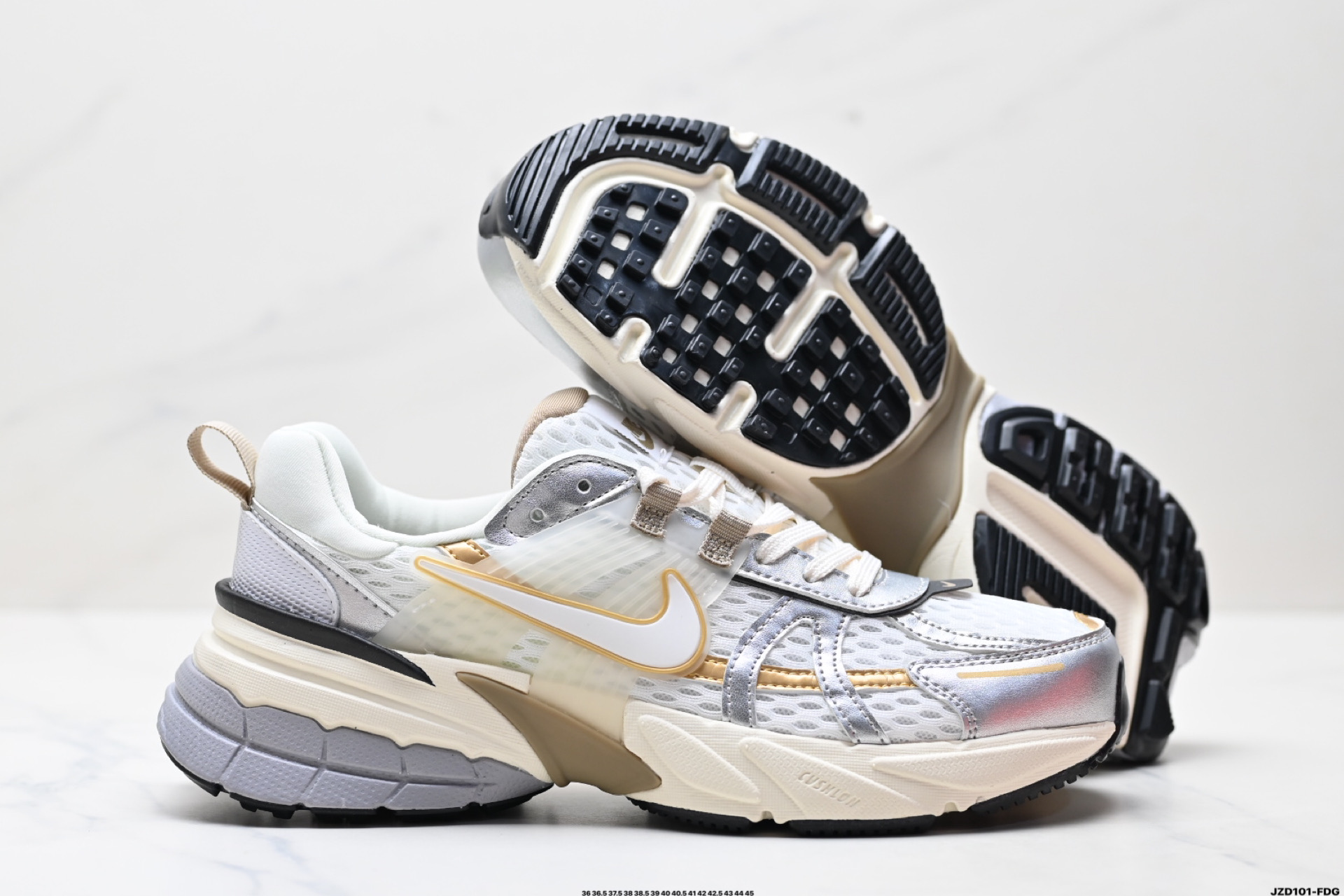 Nike V2K RUN Retro Running Shoes - Breathable Mesh, Silver/Grey Accents 6 i1746462306921 8797 0 4