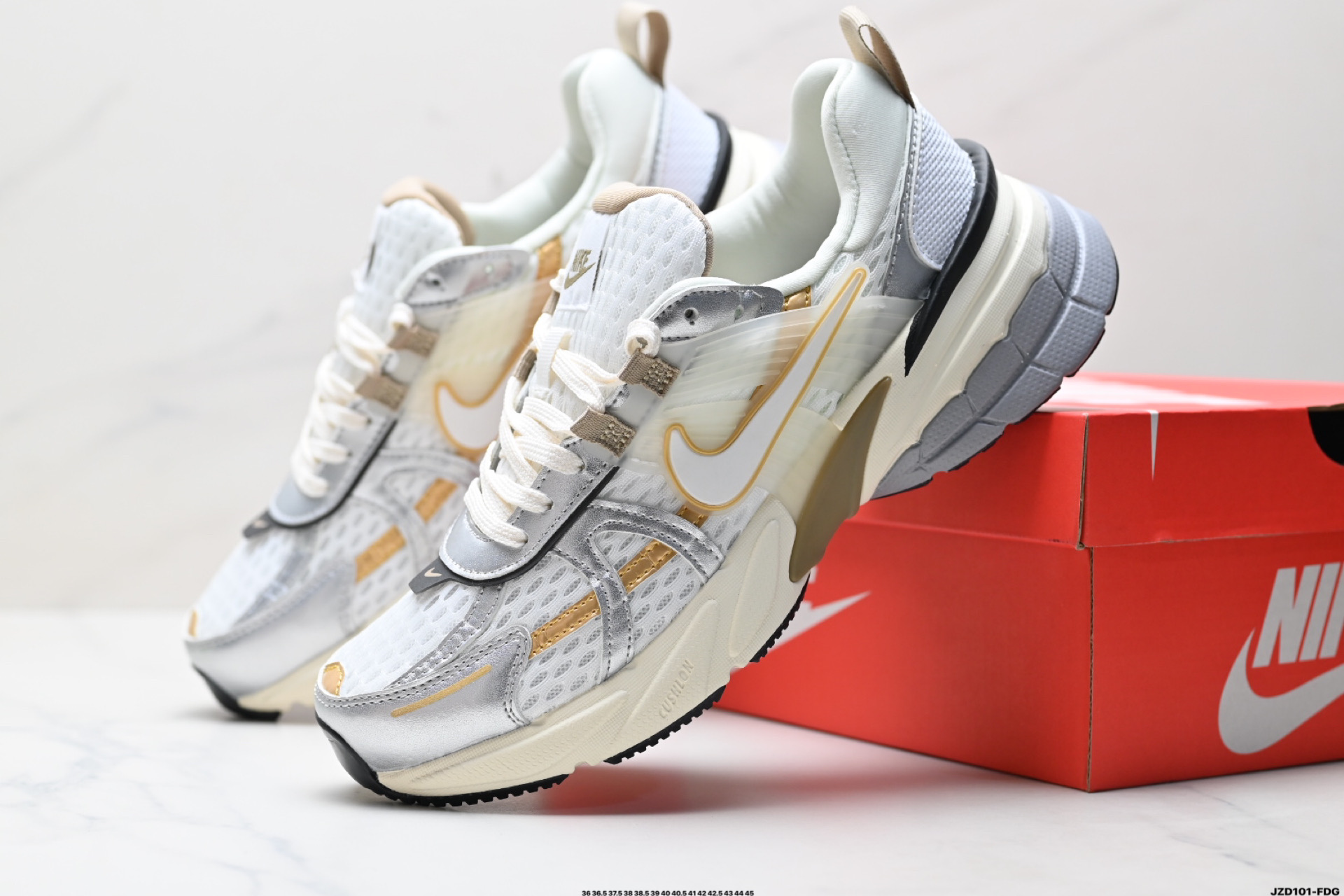 Nike V2K RUN Retro Running Shoes - Breathable Mesh, Silver/Grey Accents 9 i1746462306921 9868 0 7