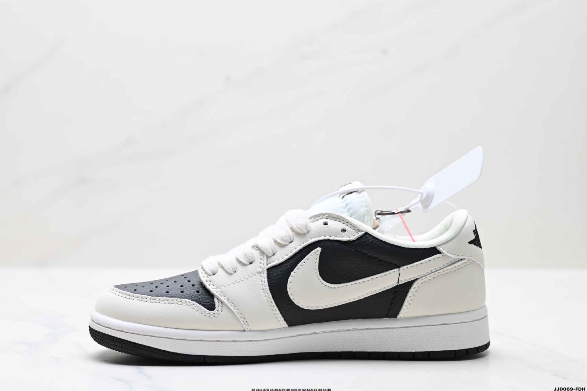 Burberry x Air Jordan 1 Low-Top Sneakers - Black & White Leather Shoes 4 i1746548310216 5034 0 2