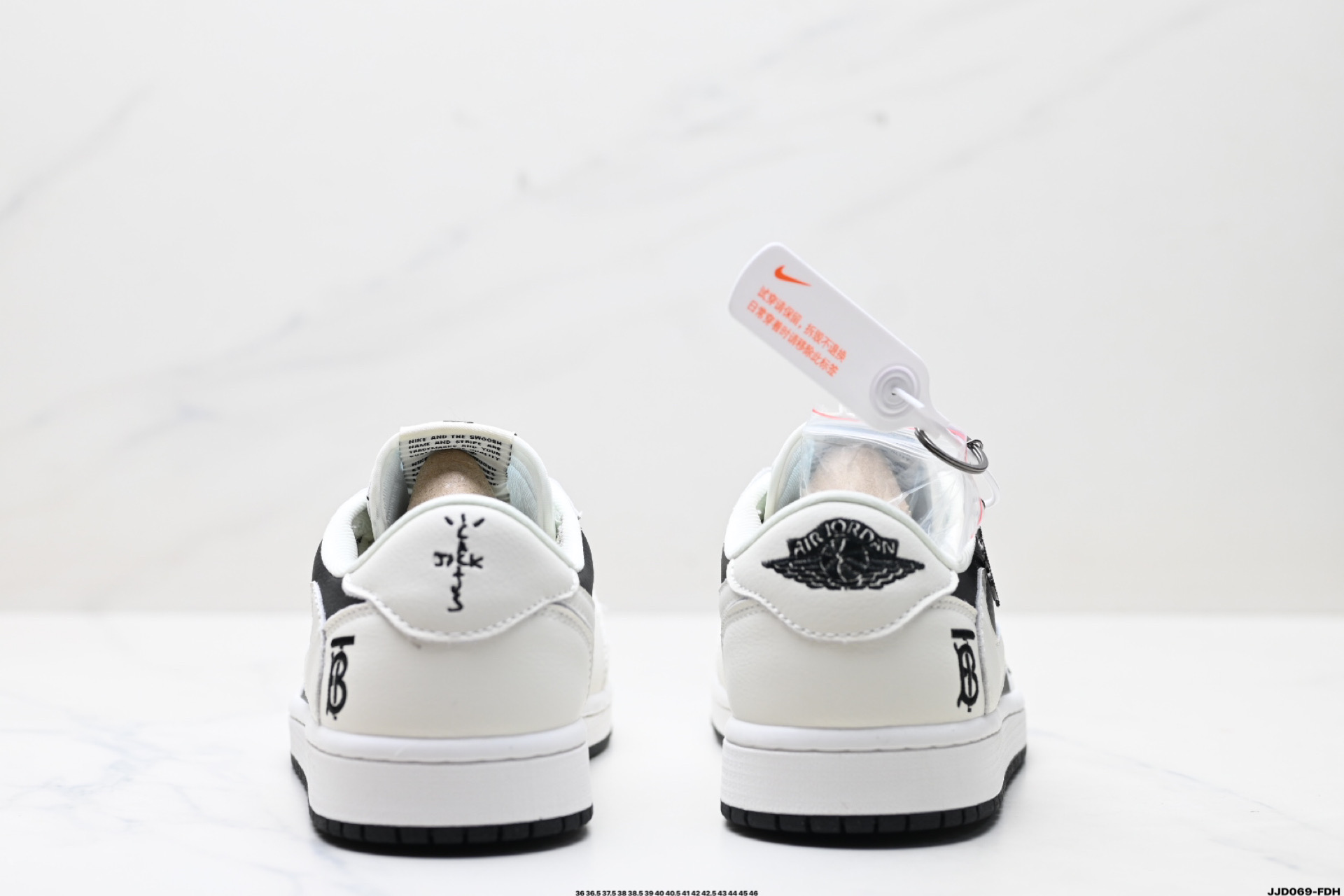 Burberry x Air Jordan 1 Low-Top Sneakers - Black & White Leather Shoes 7 i1746548310218 7647 0 5