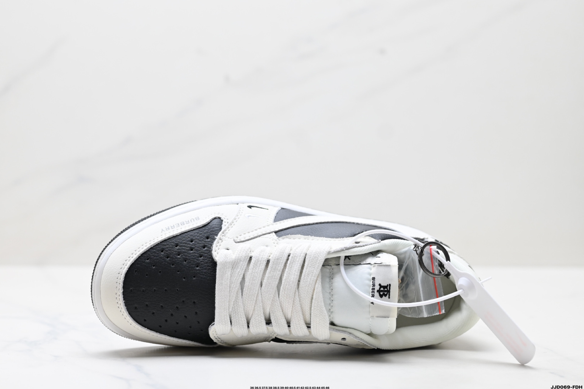 Burberry x Air Jordan 1 Low-Top Sneakers - Black & White Leather Shoes 3 i1746548311692 2376 0 1