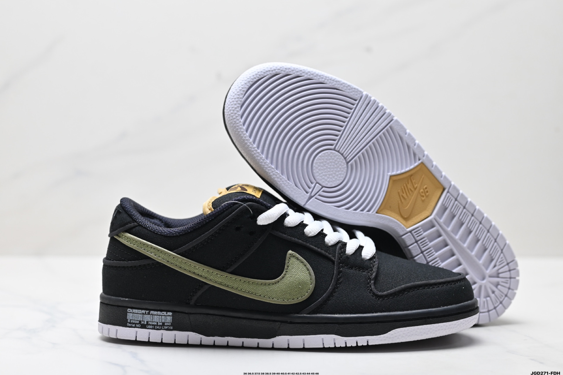 Nike Dunk Low Retro Sneakers - Black/Olive, Low-Top Skateboarding Shoes 6 i1746548356765 1045 0 4