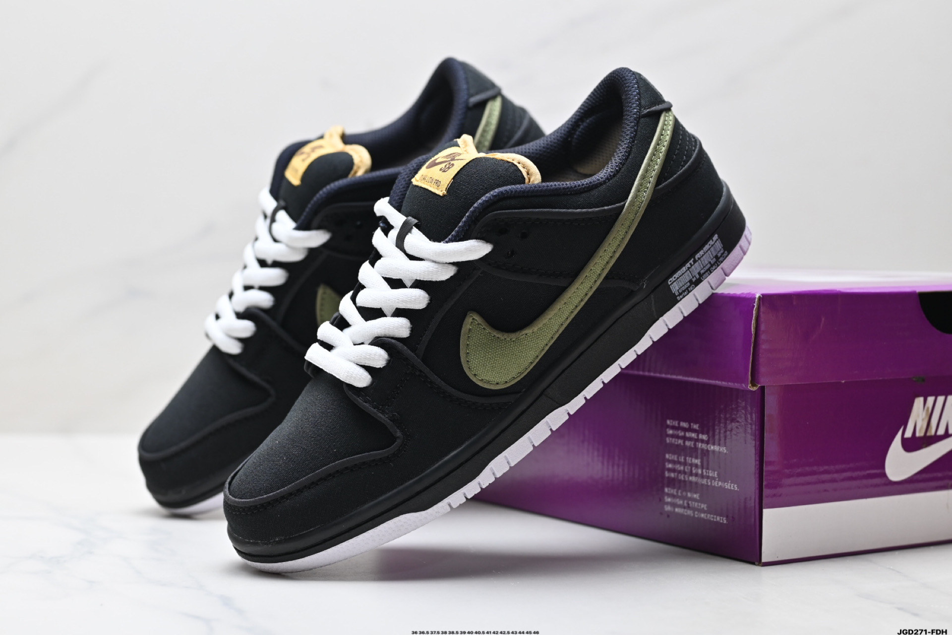 Nike Dunk Low Retro Sneakers - Black/Olive, Low-Top Skateboarding Shoes 9 i1746548356765 9871 0 7