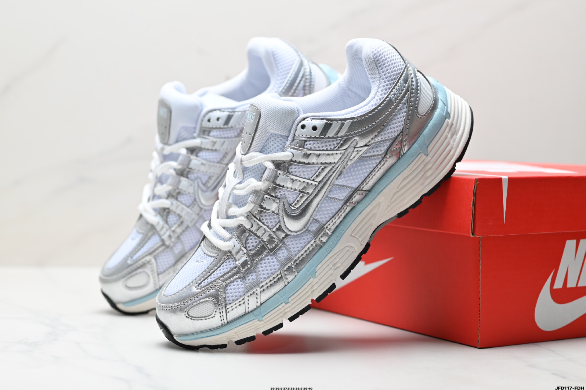 Nike P-6000 Women's Running Shoes Silver White Retro Sneakers BV1021-106 9 i1746548715817 251 0 7