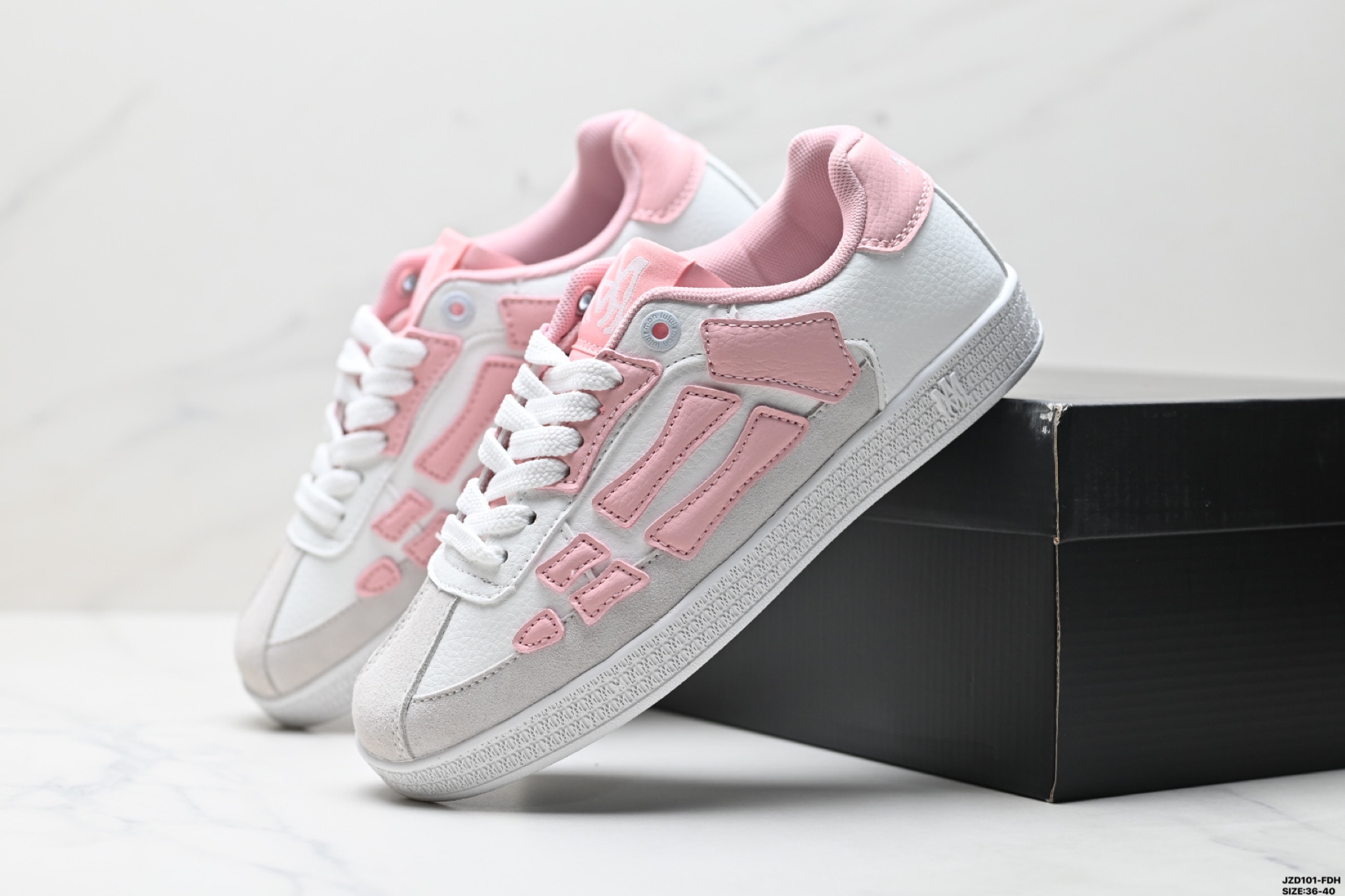 Amiri Pacific Bone Runner Low Top Pink/White Leather Sneakers, Size 36-40 9 i1746549308042 1449 0 7