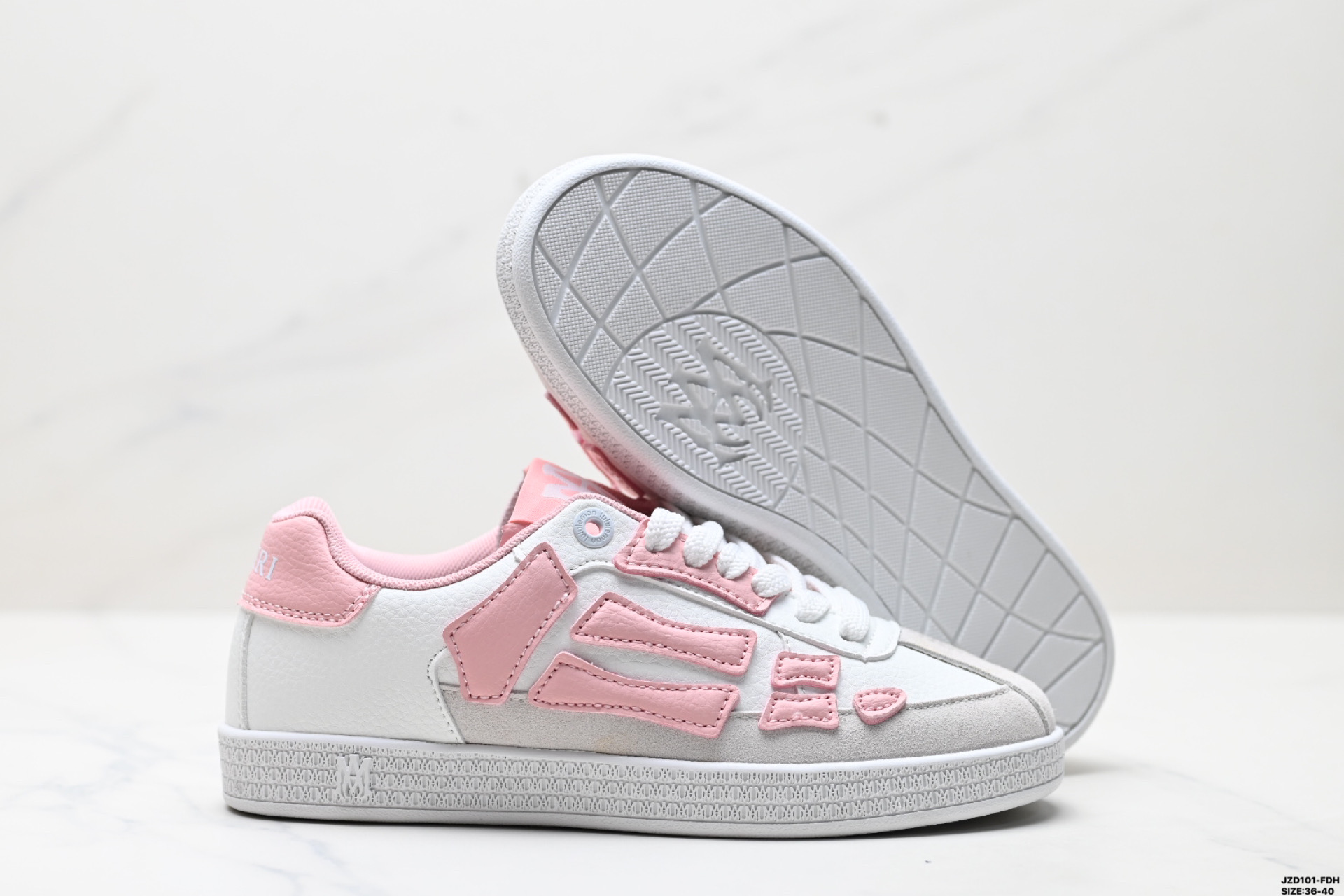 Amiri Pacific Bone Runner Low Top Pink/White Leather Sneakers, Size 36-40 6 i1746549308042 4909 0 4