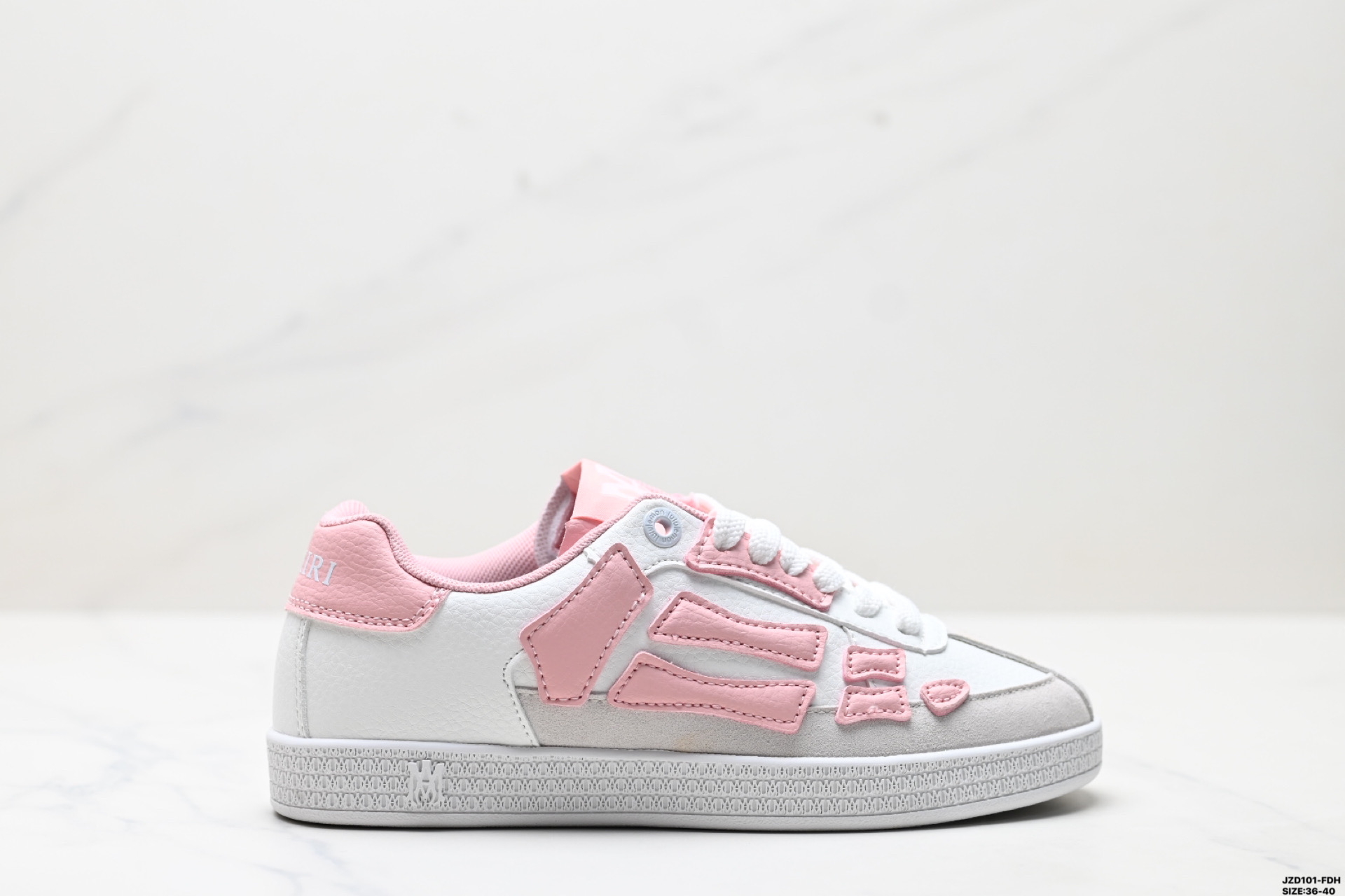 Amiri Pacific Bone Runner Low Top Pink/White Leather Sneakers, Size 36-40 2 i1746549309229 8941 0 0