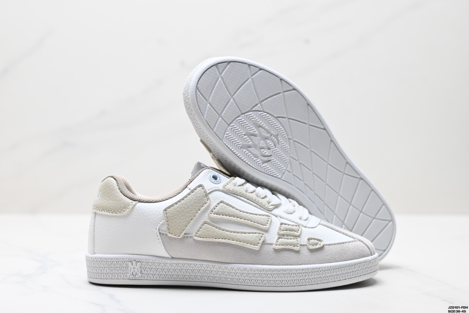 Amiri Pacific Bones Low-Top Sneakers White Suede Lace-Up Round Toe 6 i1746549338656 5729 0 4