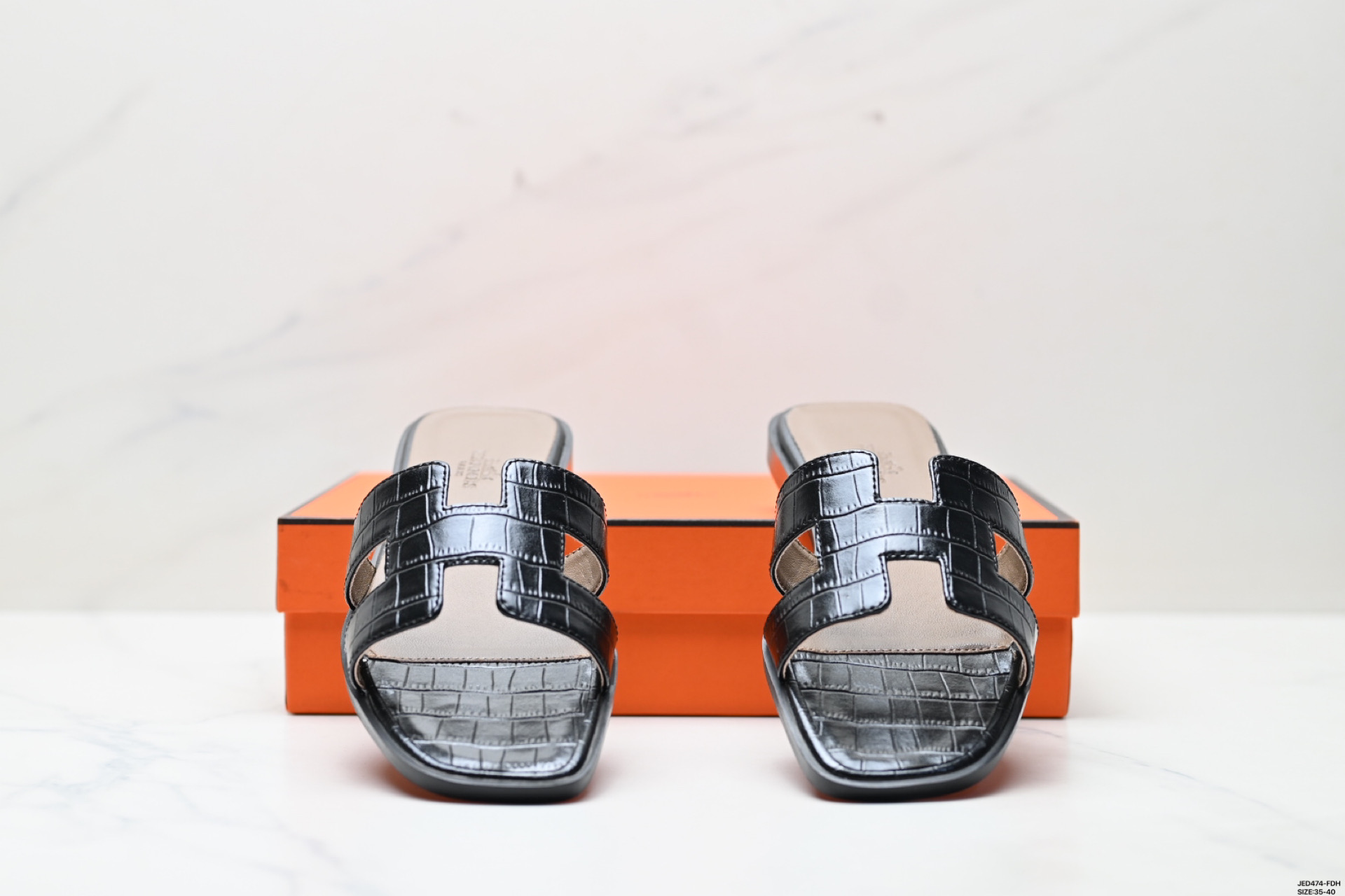 Hermes Women's Black Leather Flat Sandals, Comfortable Summer Slides 4 i1746551593821 1364 0 3