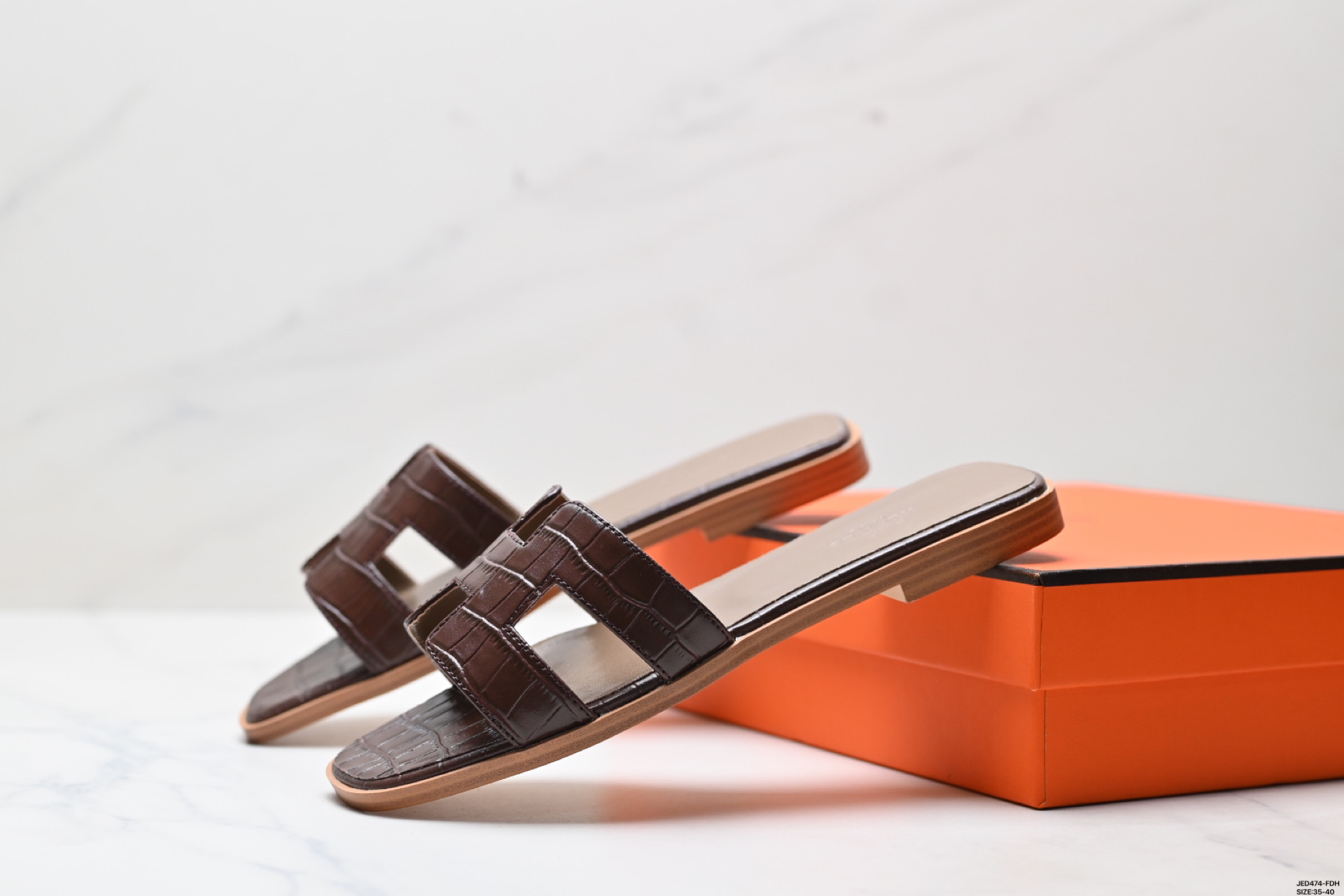 Hermes Women's Black Leather Flat Sandals, Comfortable Summer Slides 6 i1746551650722 7192 0 4