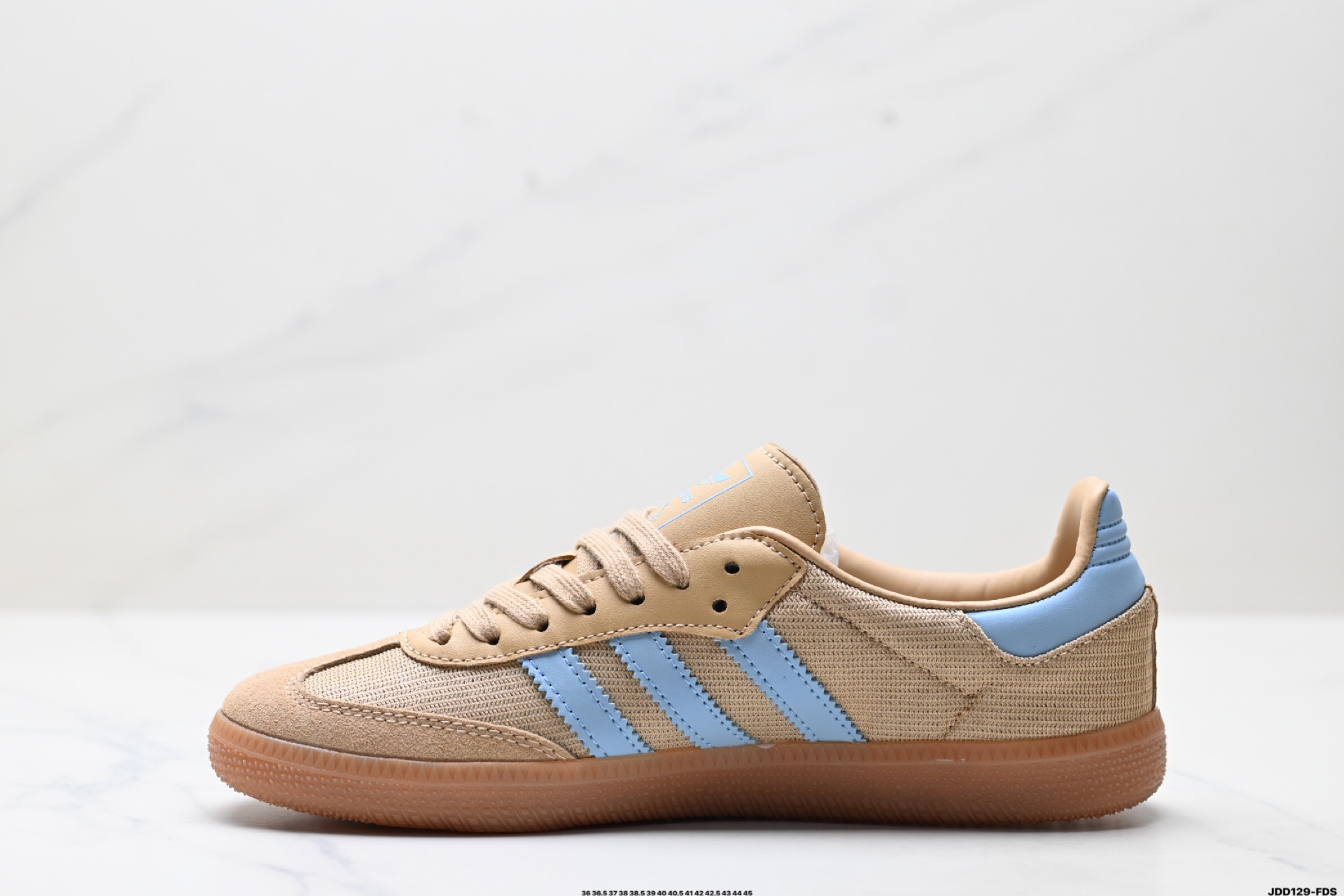 Adidas Originals Samba OG Casual Sneakers - Tan/Blue, JR8168 4 i1746634981001 4010 0 2