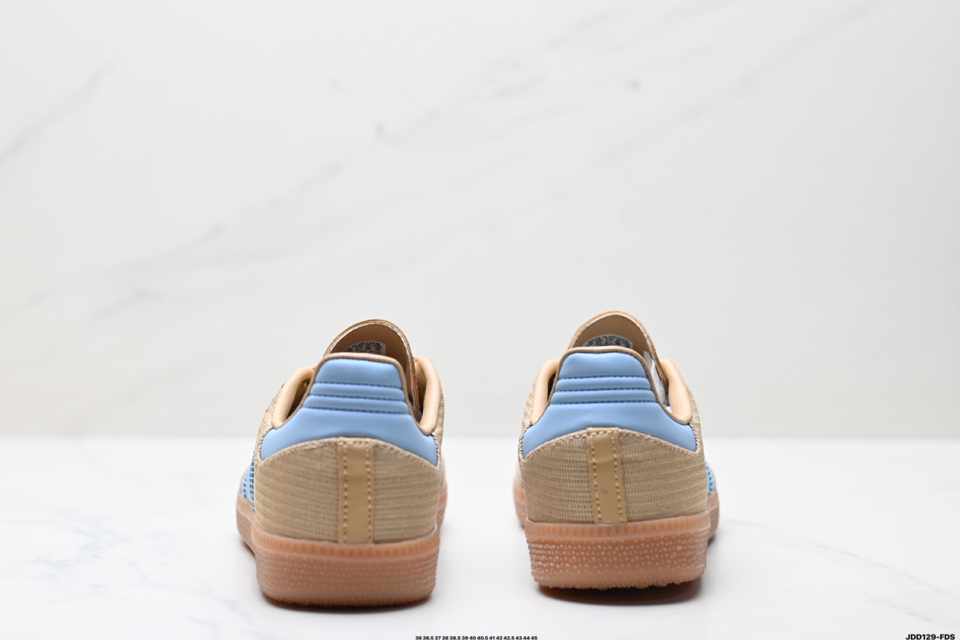 Adidas Originals Samba OG Casual Sneakers - Tan/Blue, JR8168 7 i1746634981004 1910 0 5