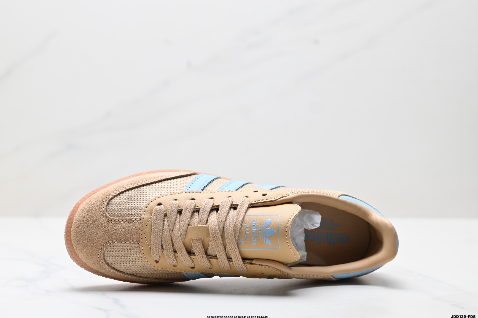 Adidas Originals Samba OG Casual Sneakers - Tan/Blue, JR8168 3 i1746634982600 8028 0 1