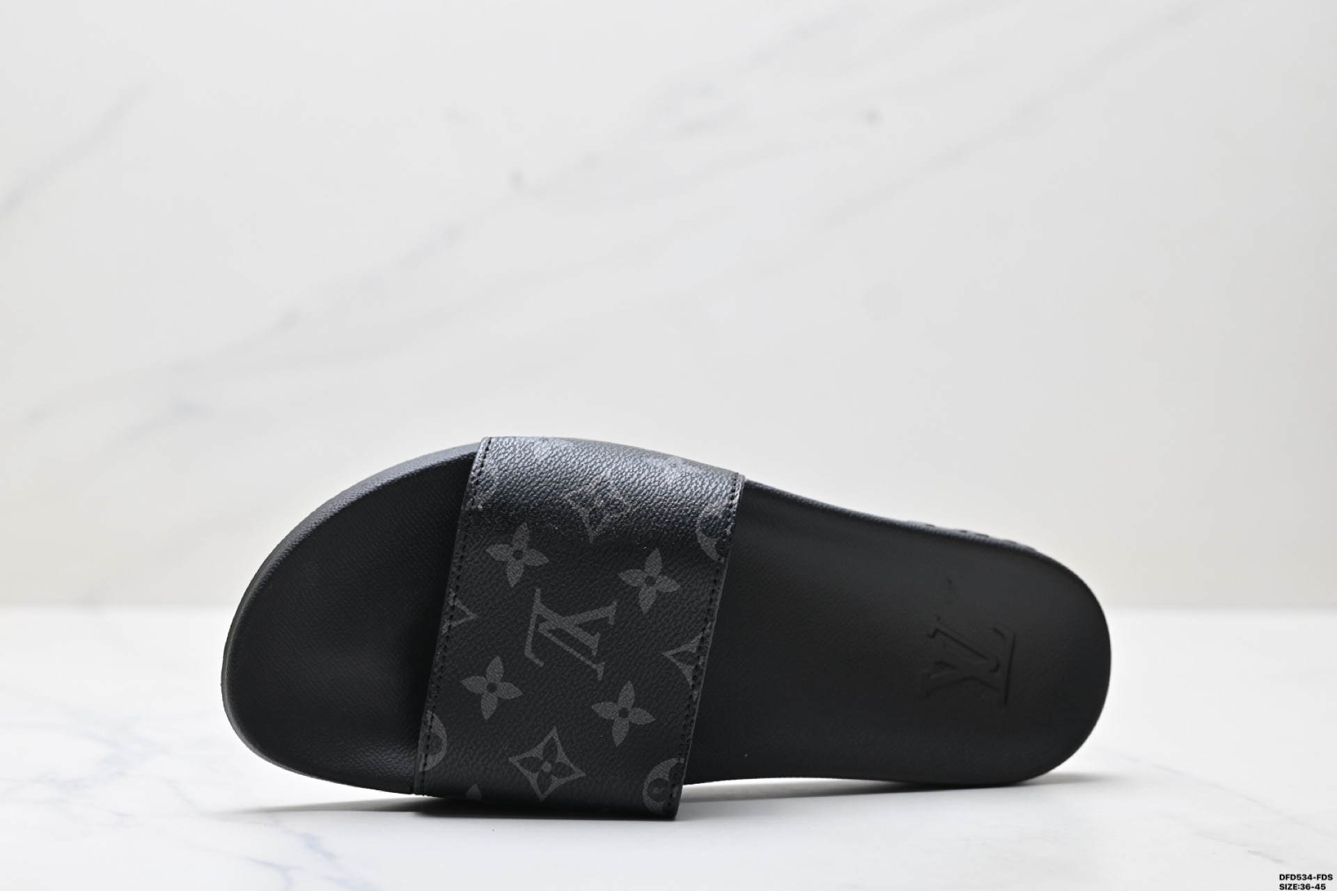Louis Vuitton Monogram Embossed Rubber Slide Sandal For Men, Black, Size 36-45 4 i1746635520937 1099 0 1