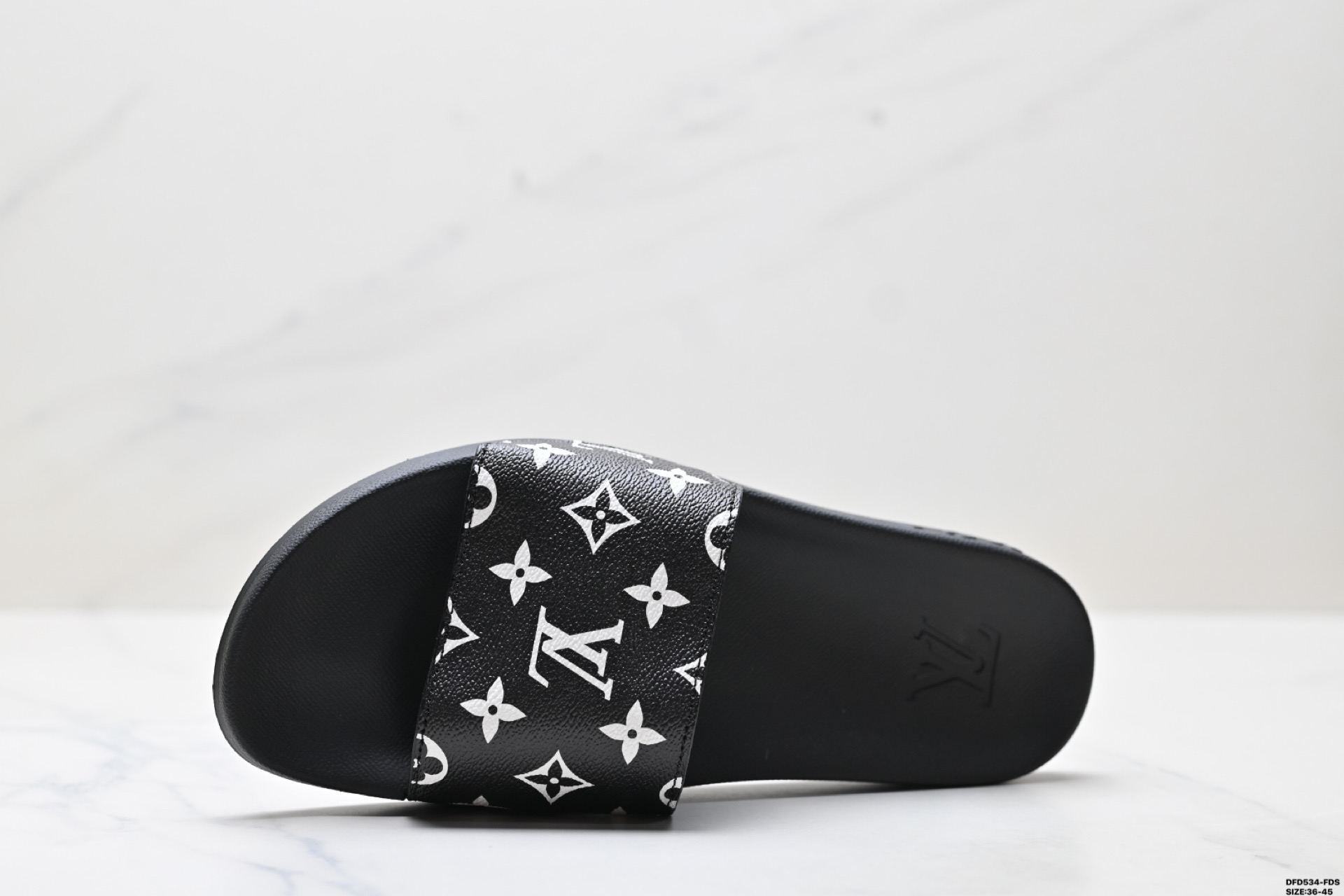 Louis Vuitton Monogram Embossed Rubber Slide Sandal For Men, Black, Size 36-45 7 i1746635605336 2342 0 1