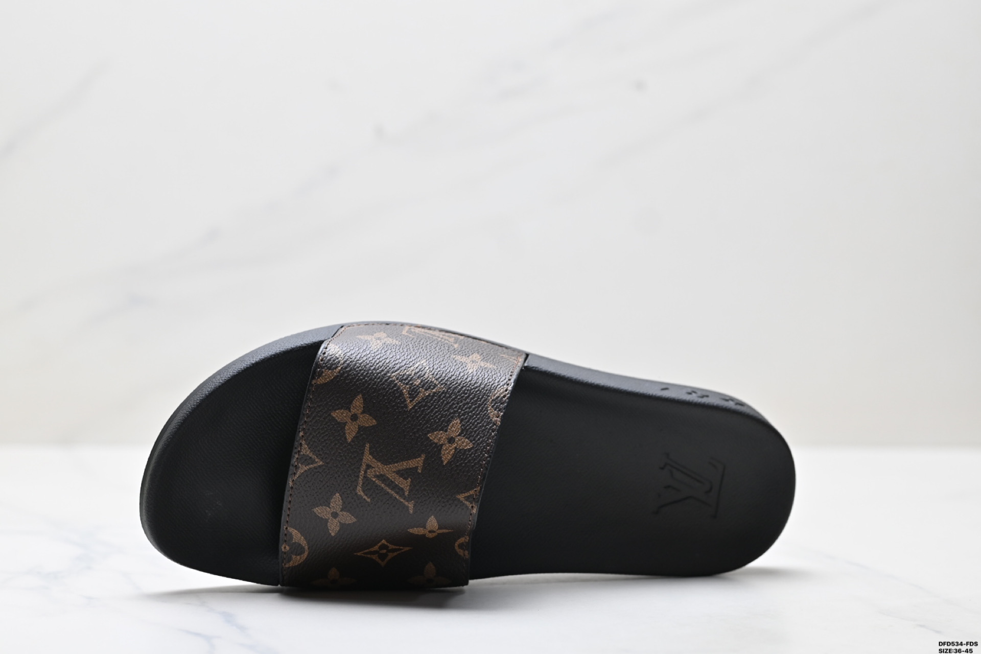 Louis Vuitton Monogram Embossed Rubber Slide Sandal For Men, Black, Size 36-45 10 i1746635623136 2540 0 1