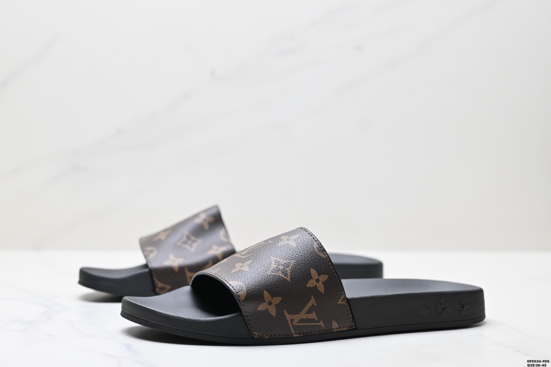 Louis Vuitton Monogram Embossed Rubber Slide Sandal For Men, Black, Size 36-45 9 i1746635623137 832 0 3