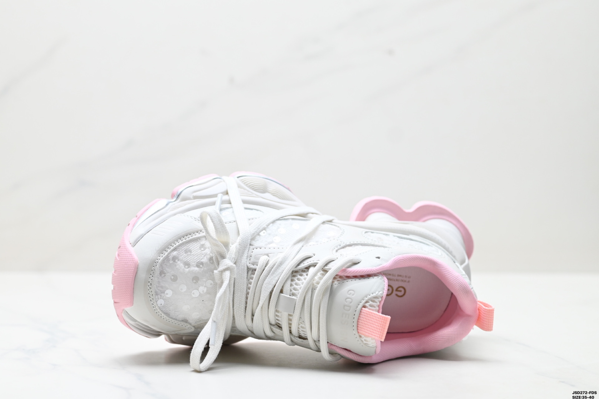 Gucci-CC Platform Sneakers, Silver & Pink, Chunky Sole, Lace-Up, Stylish Women's Shoes 3 i1746636341781 714 0 1