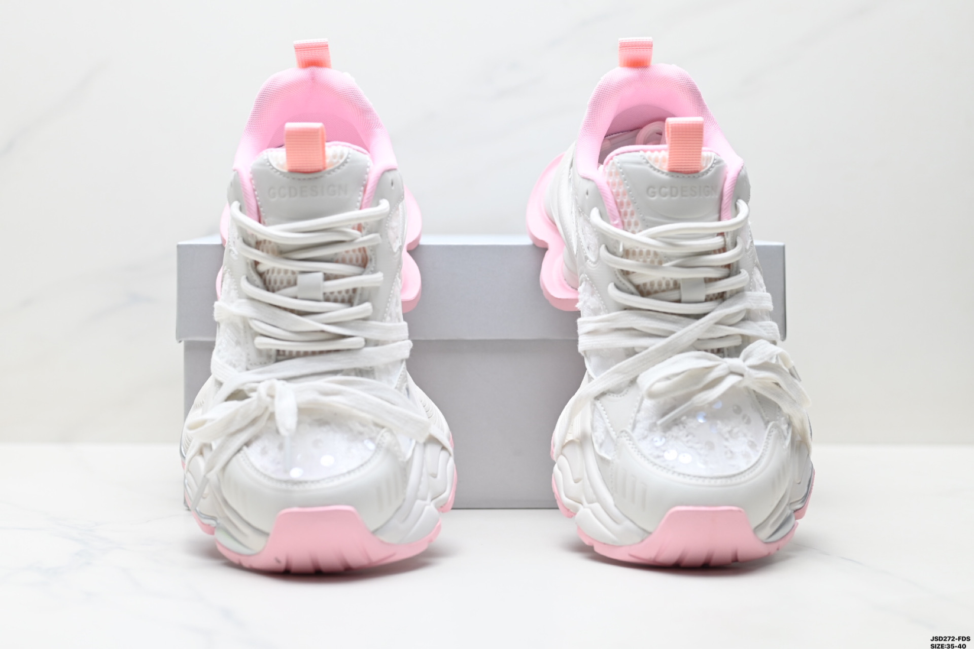 Gucci-CC Platform Sneakers, Silver & Pink, Chunky Sole, Lace-Up, Stylish Women's Shoes 8 i1746636341782 8832 0 6