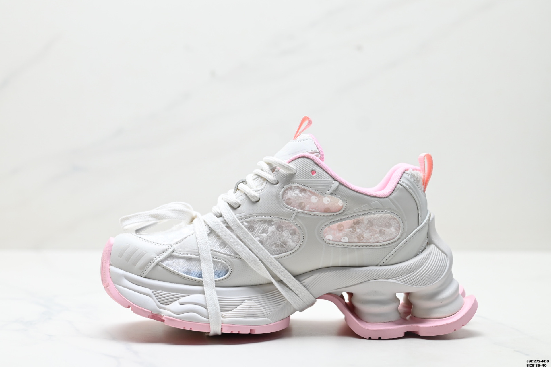 Gucci-CC Platform Sneakers, Silver & Pink, Chunky Sole, Lace-Up, Stylish Women's Shoes 4 i1746636343002 342 0 2