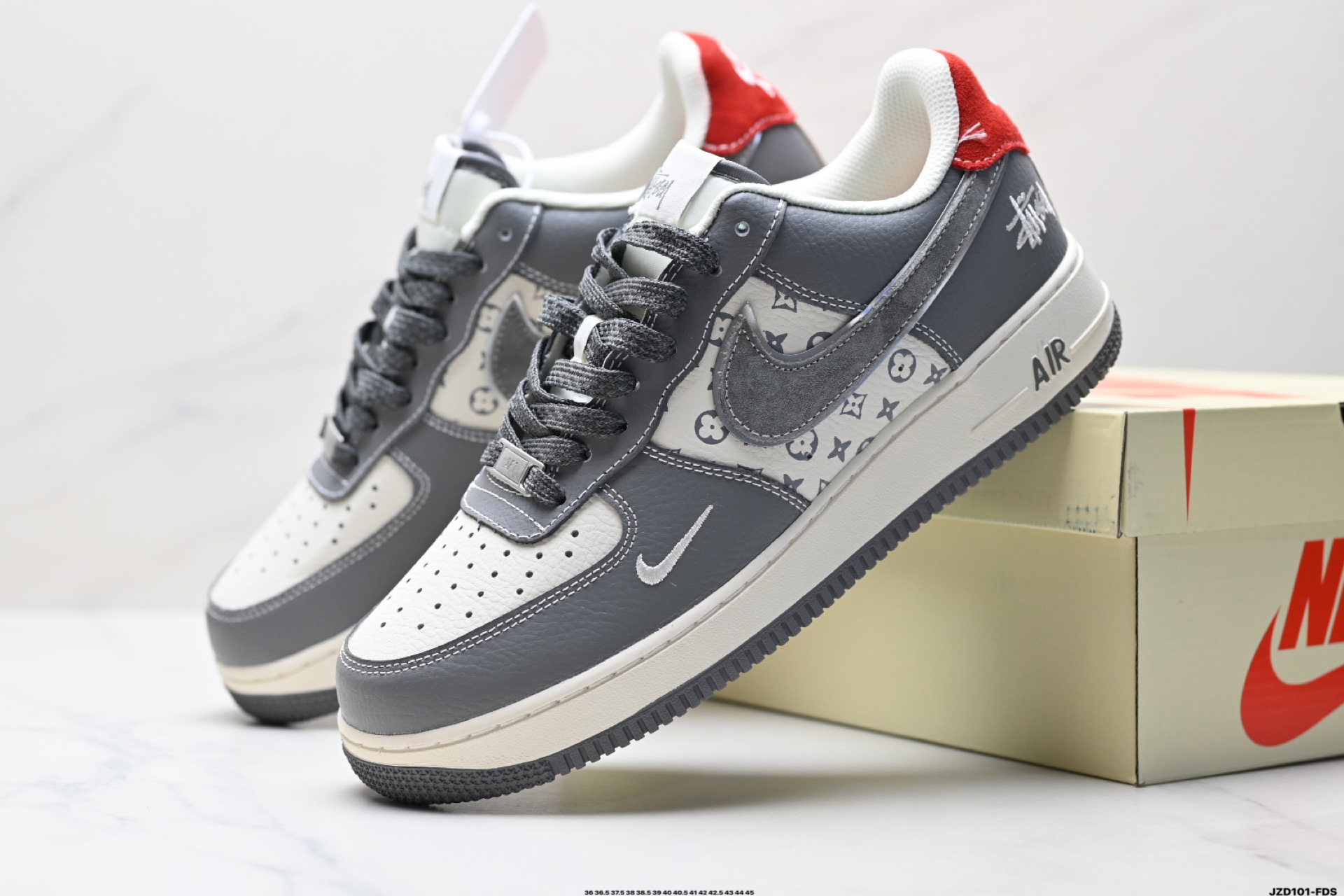 Nike Air Force 1 Low Grey White Red Casual Sneakers 9 i1746636532656 9232 0 7