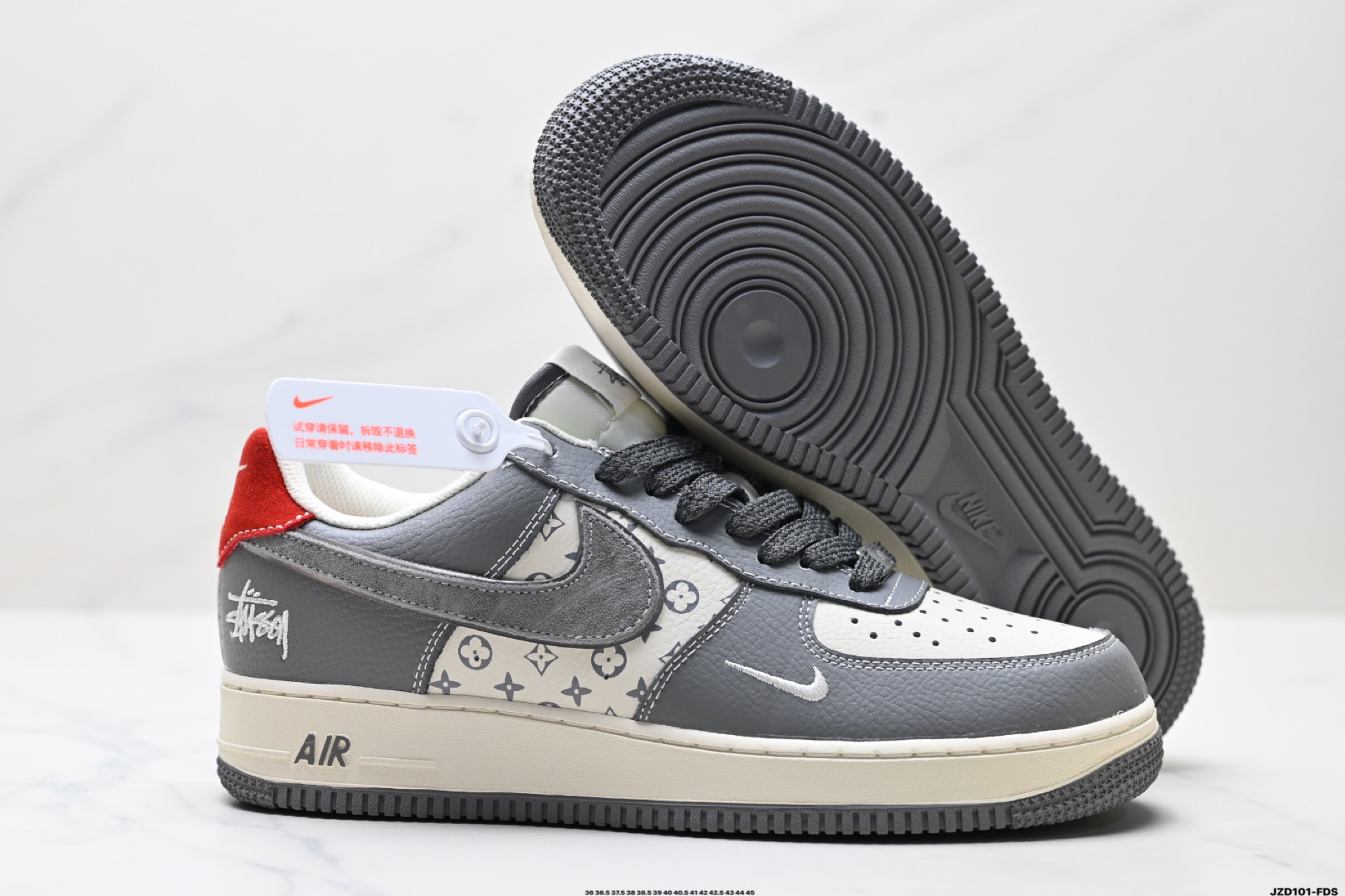 Nike Air Force 1 Low Grey White Red Casual Sneakers 6 i1746636532659 2201 0 4