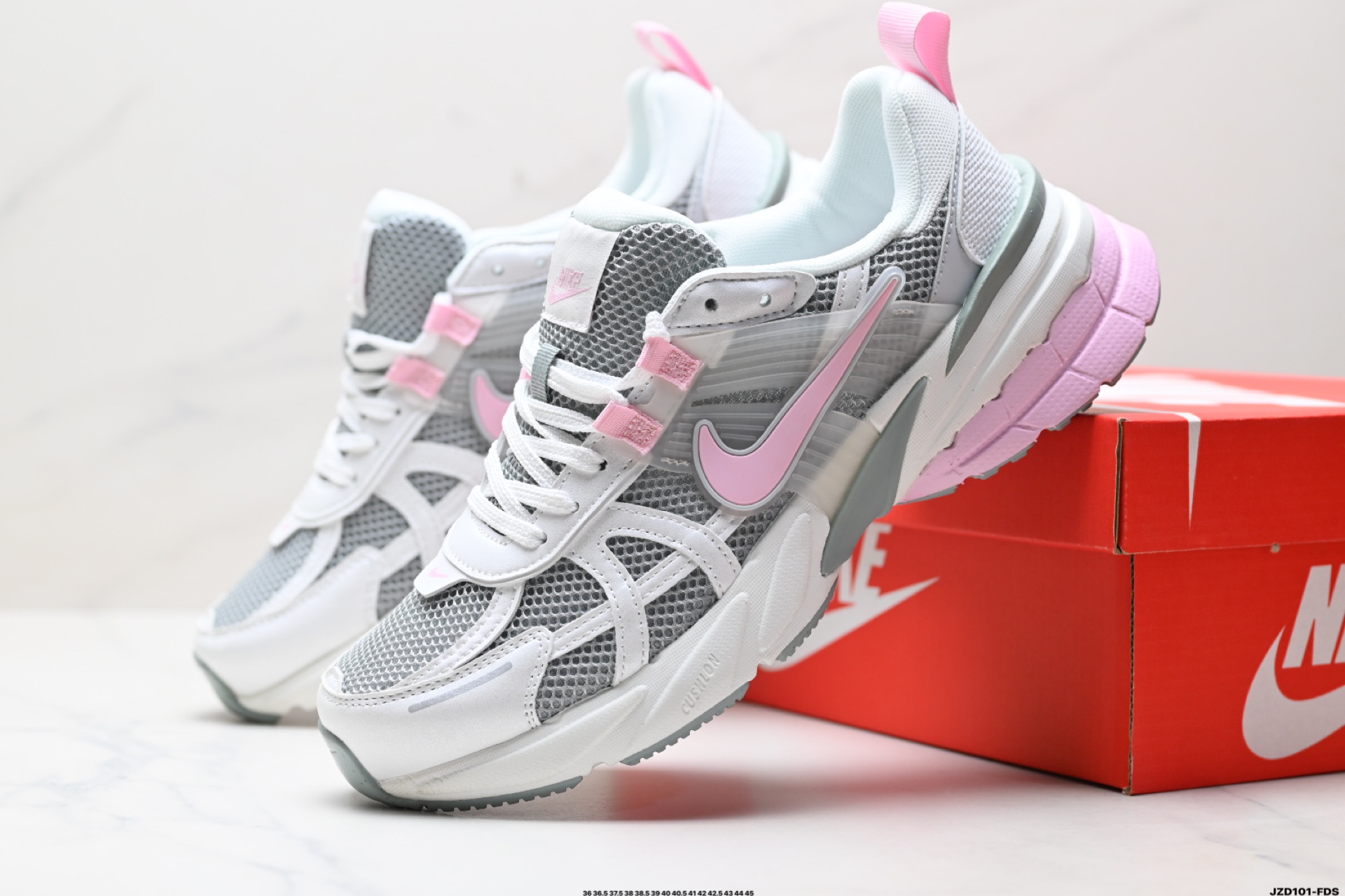 Nike V2K Run Women's Running Shoes - Retro Style, Breathable Mesh, Grey/Silver 6 i1746636647334 3415 0 7
